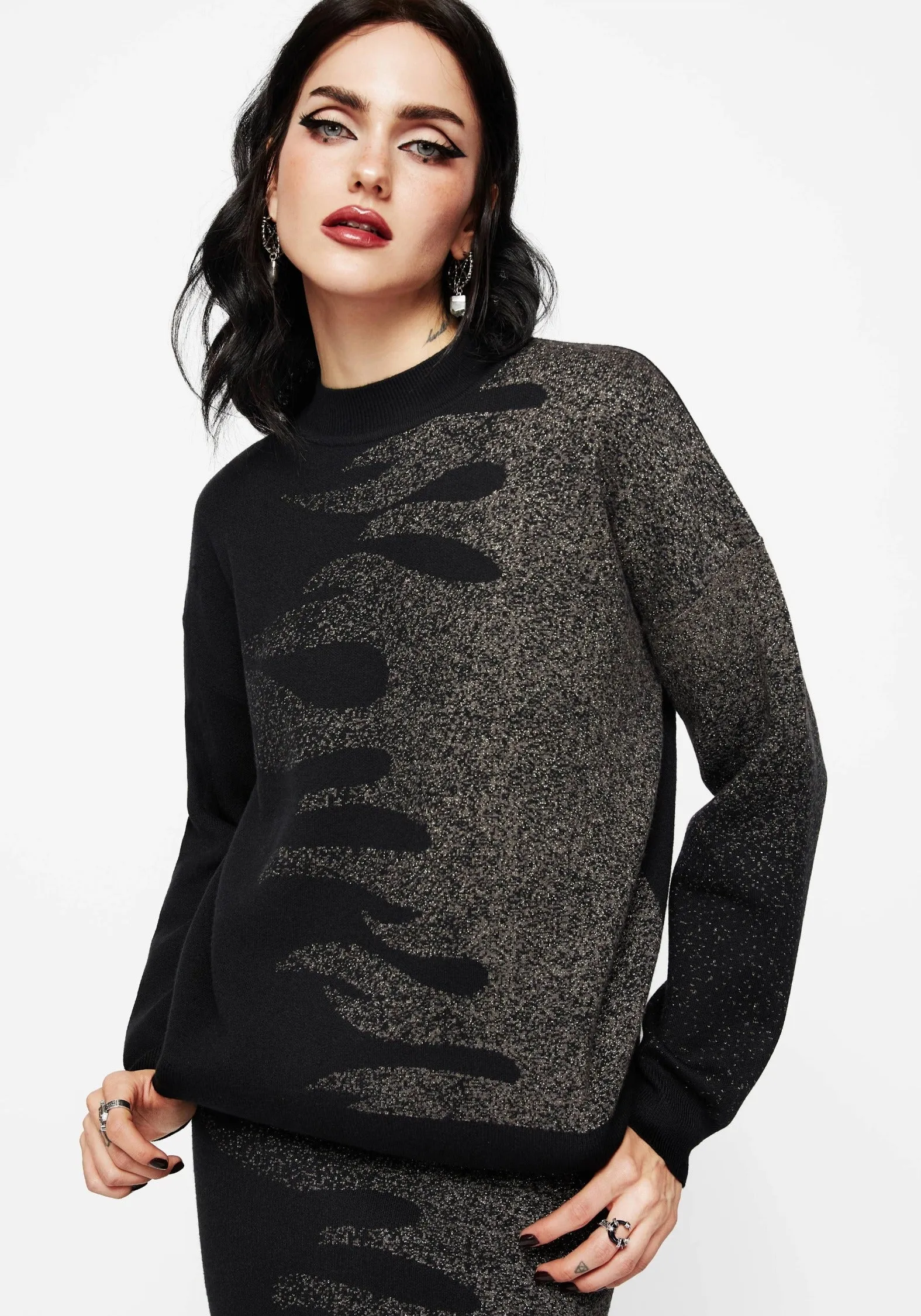 Kenna Flame Lurex Knit Jumper sold by Disturbia