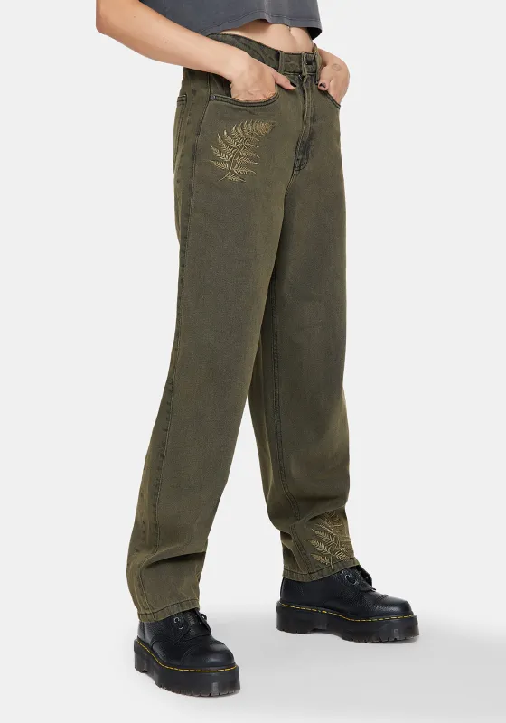 Prism Barrel Leg Embroidered Jeans sold by Disturbia