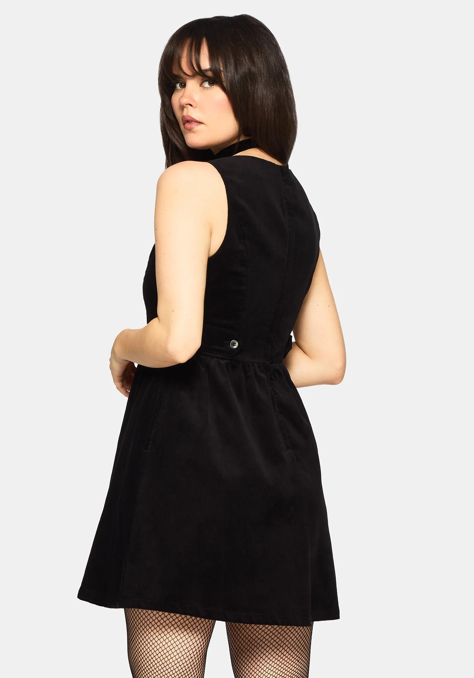 Mournia Cord Button Up Mini Dress sold by Disturbia product image thumbnail 3