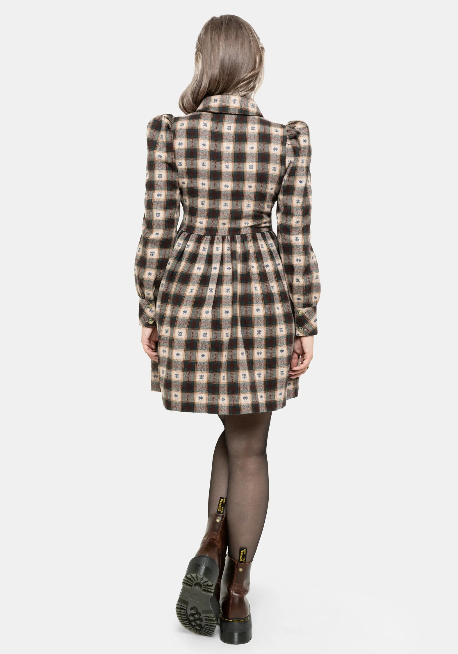 Emily Cotton Check Mini Shirt Dress sold by Disturbia product image thumbnail 3