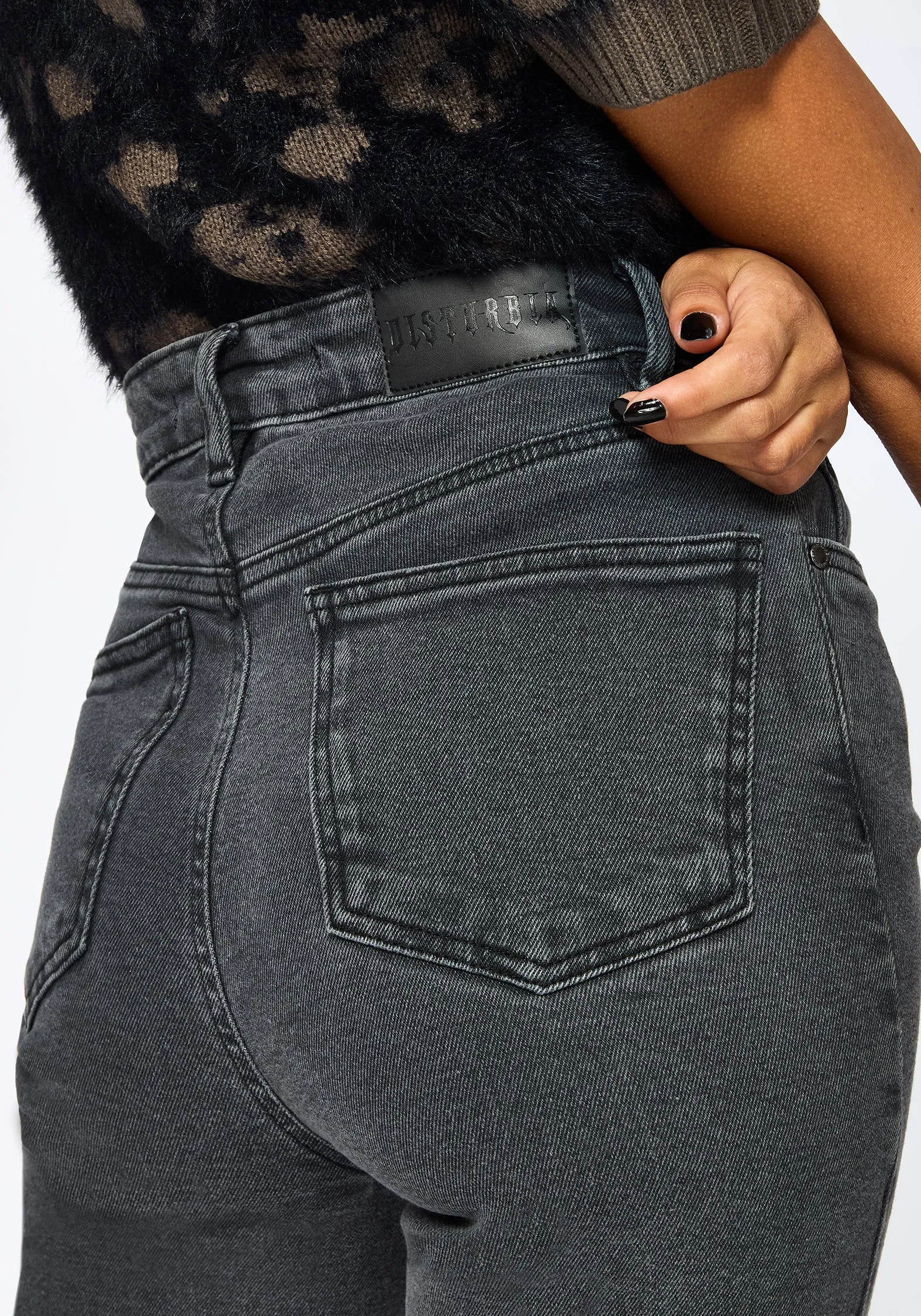 Occult Embroidered Straight Leg Jeans sold by Disturbia product image thumbnail 4