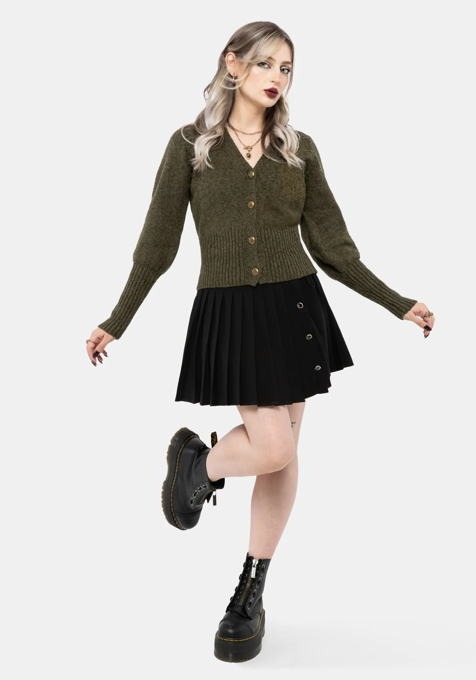 Serpent Snake Embroidered Knit Cardigan sold by Disturbia product image thumbnail 4