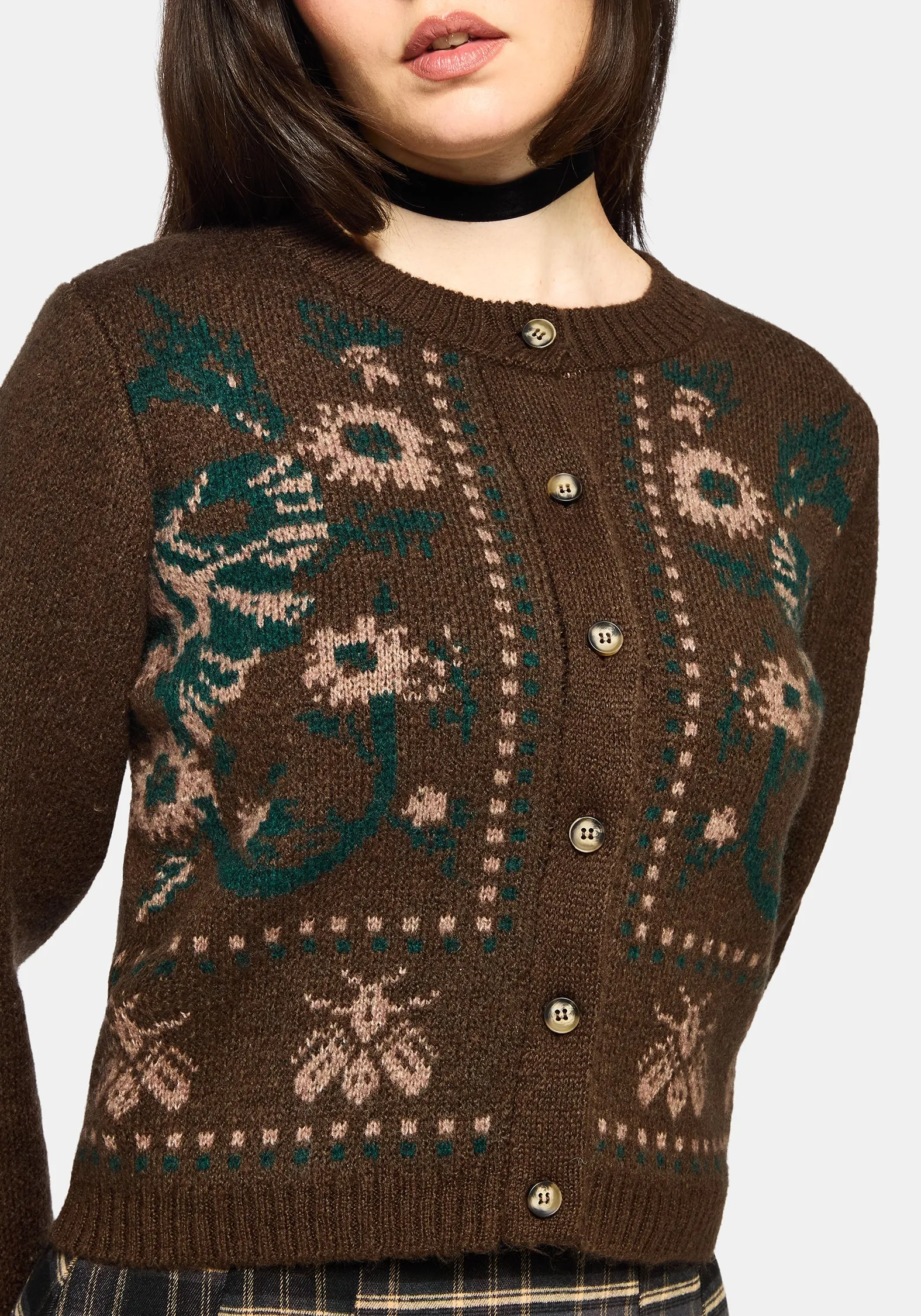 Aura Dragon Jacquard Knit Cardigan sold by Disturbia product image thumbnail 2