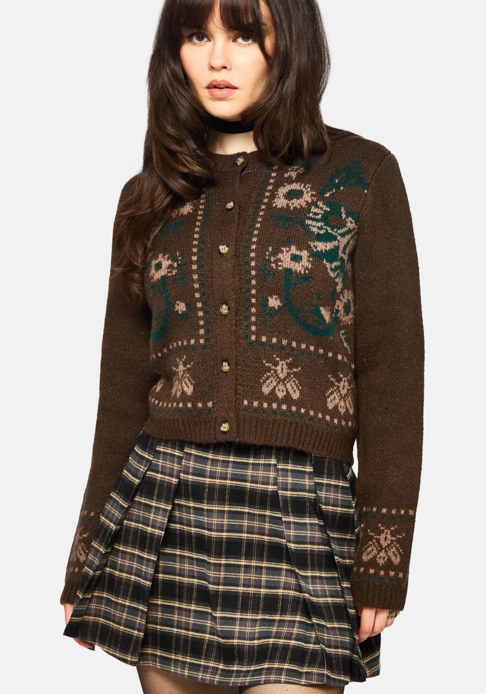 Aura Dragon Jacquard Knit Cardigan sold by Disturbia