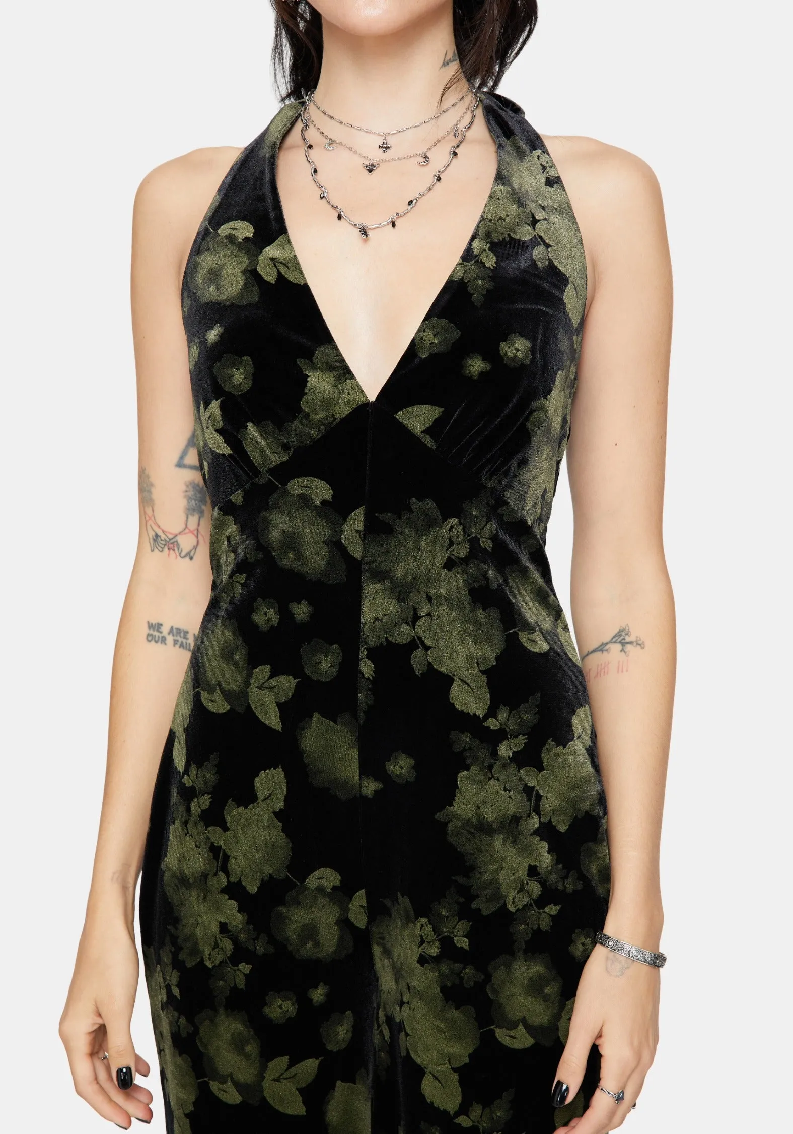 Luceria Velour Halter Neck Jumpsuit sold by Disturbia product image thumbnail 2