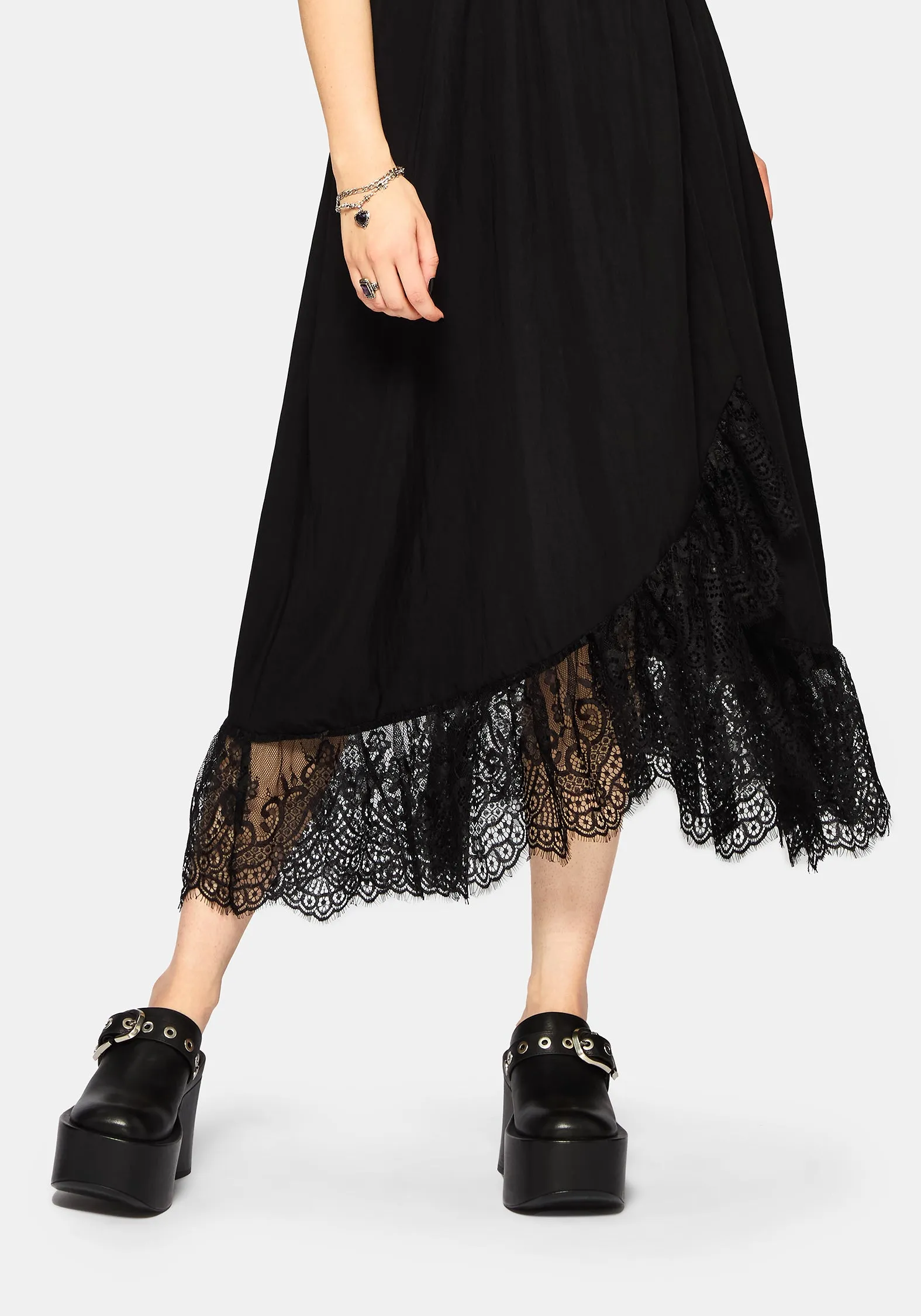 Sorelle Lace Hem Wrap Midaxi Dress sold by Disturbia product image thumbnail 2