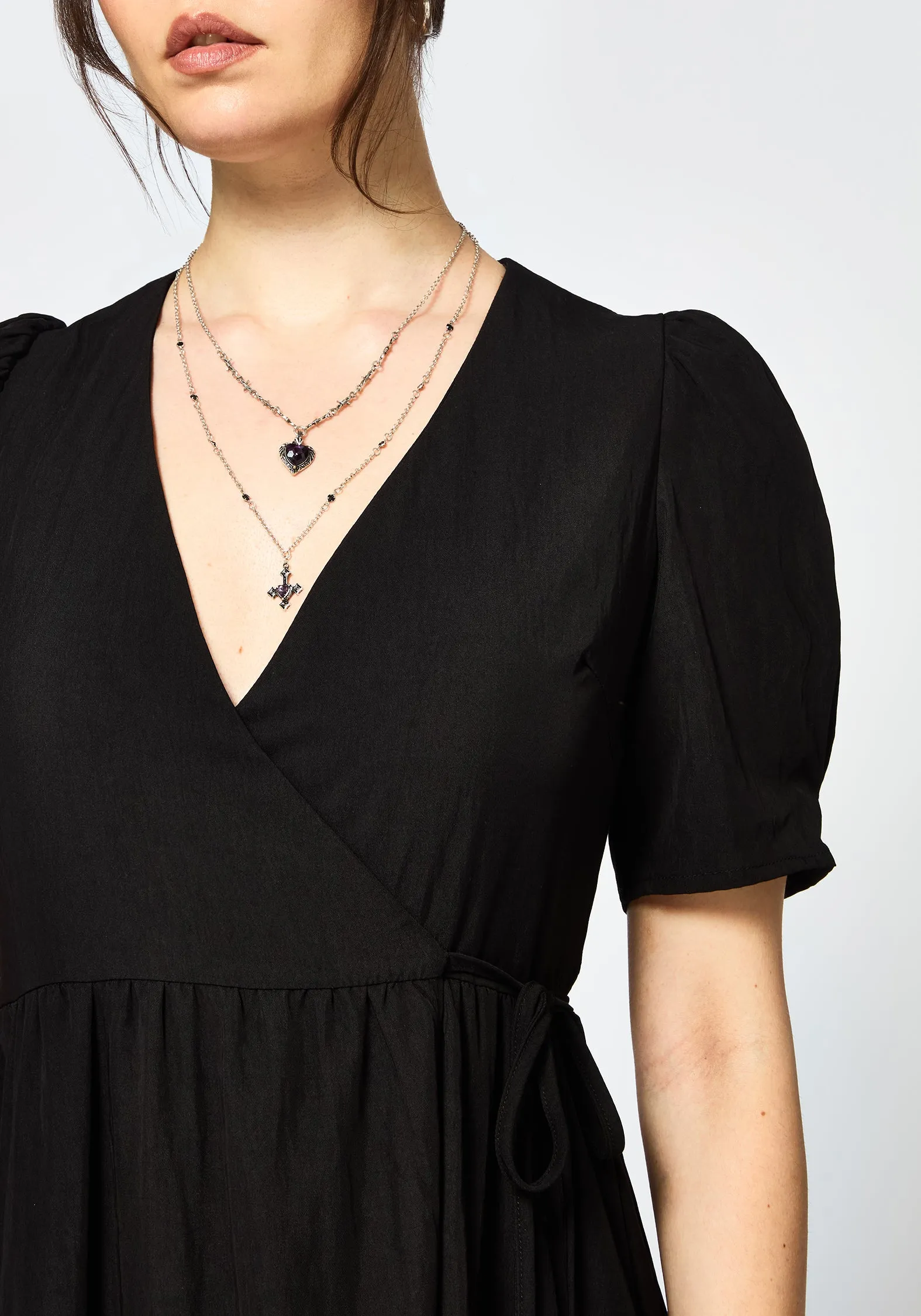 Sorelle Lace Hem Wrap Midaxi Dress sold by Disturbia product image thumbnail 3