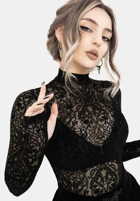 Disrupt Dragon Mesh Long Sleeved Top sold by Disturbia