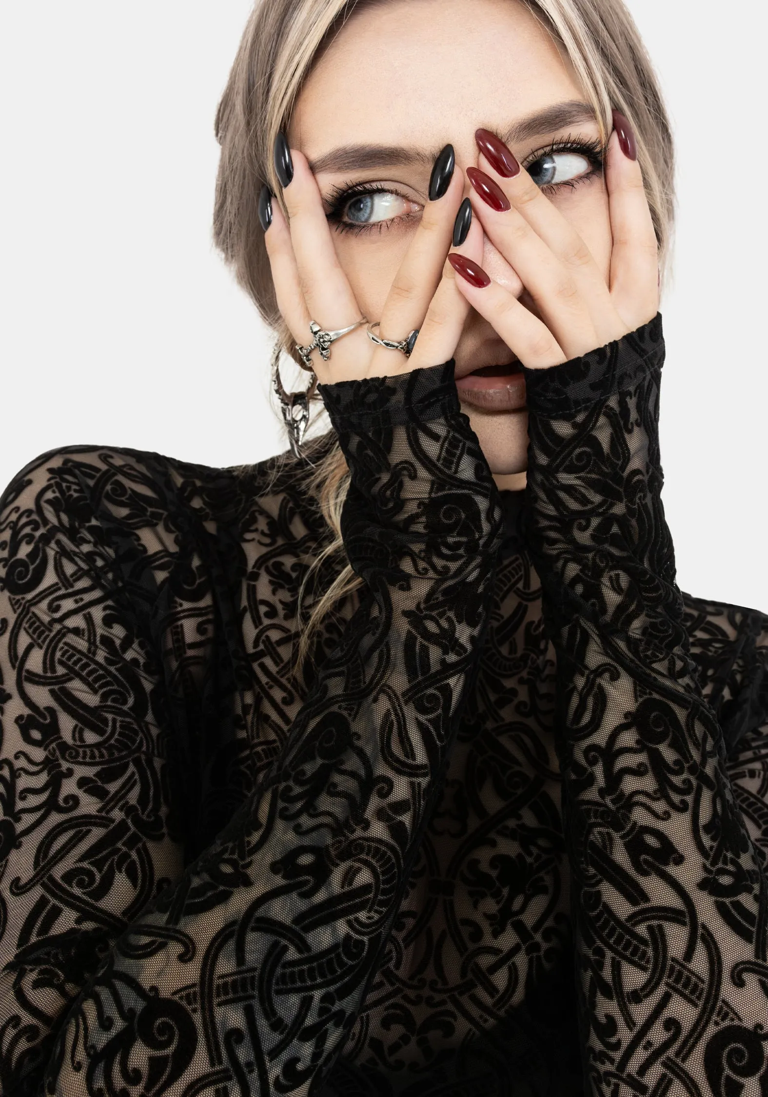 Disrupt Dragon Mesh Long Sleeved Top sold by Disturbia product image thumbnail 4