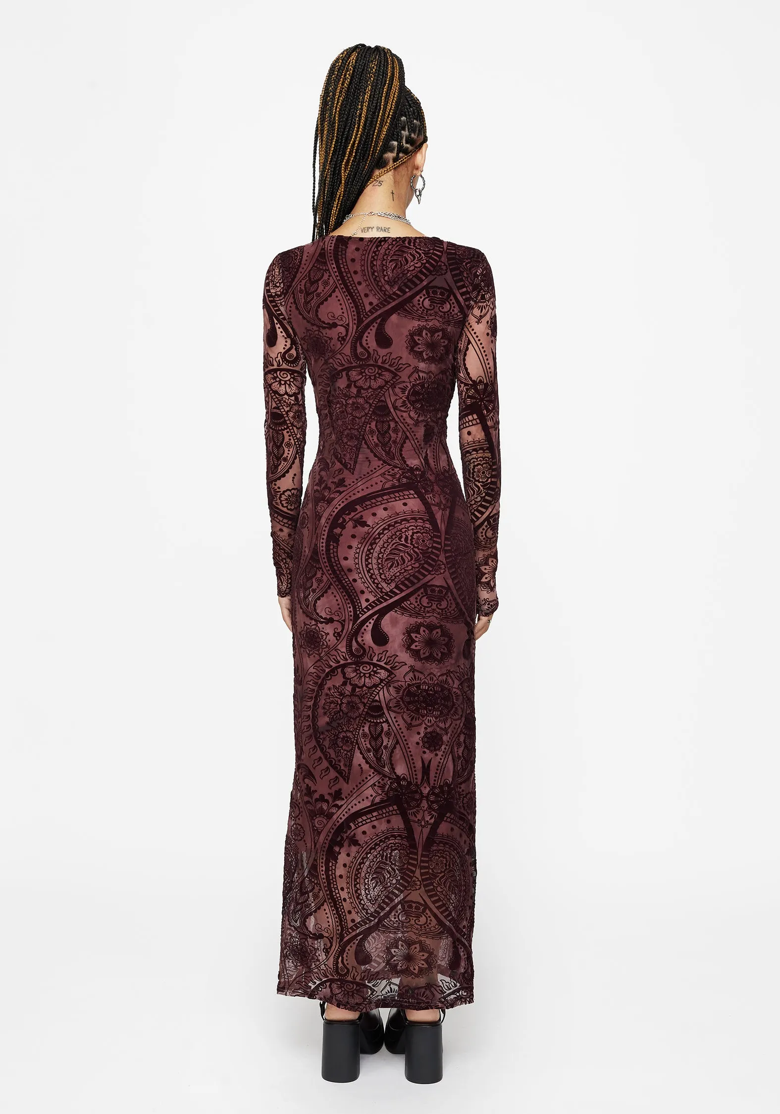 Loveday Paisley Printed Long Sleeve Midi Dress sold by Disturbia product image thumbnail 3