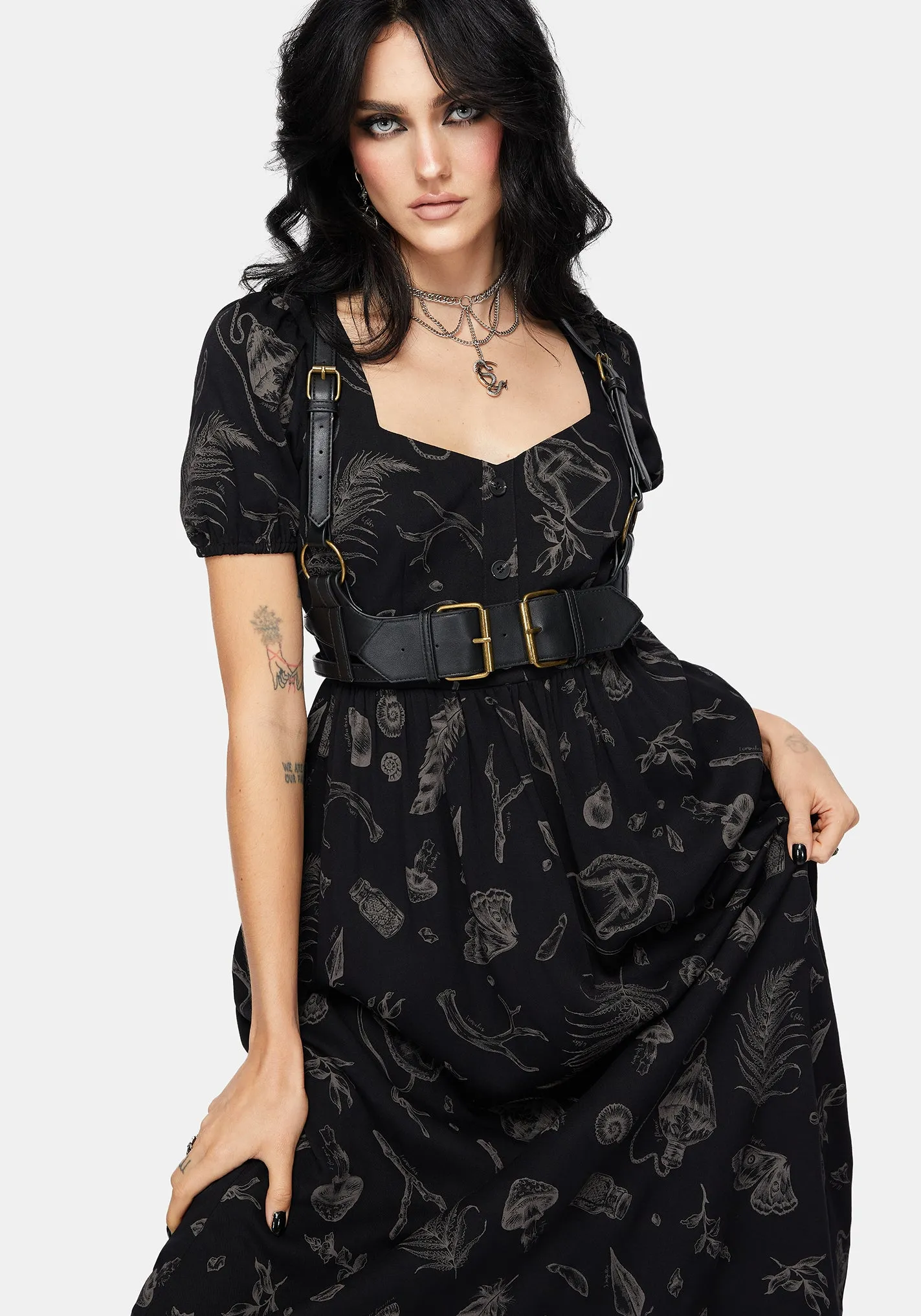 Helena Highland Foraging Button Up Midi Dress sold by Disturbia product image thumbnail 4
