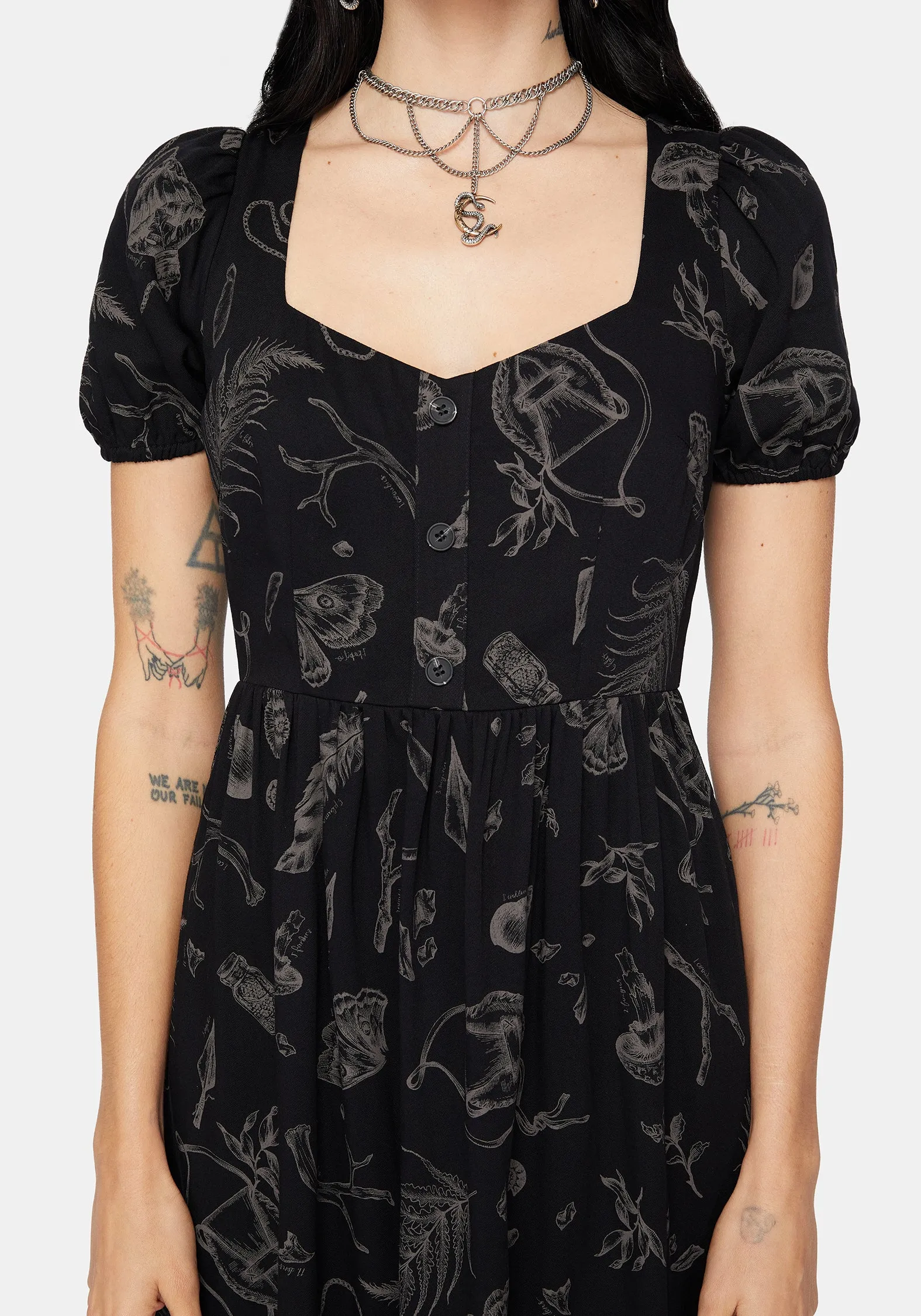 Helena Highland Foraging Button Up Midi Dress sold by Disturbia product image thumbnail 2