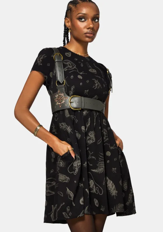 Helena Highland Foraging Mini Skater Dress sold by Disturbia