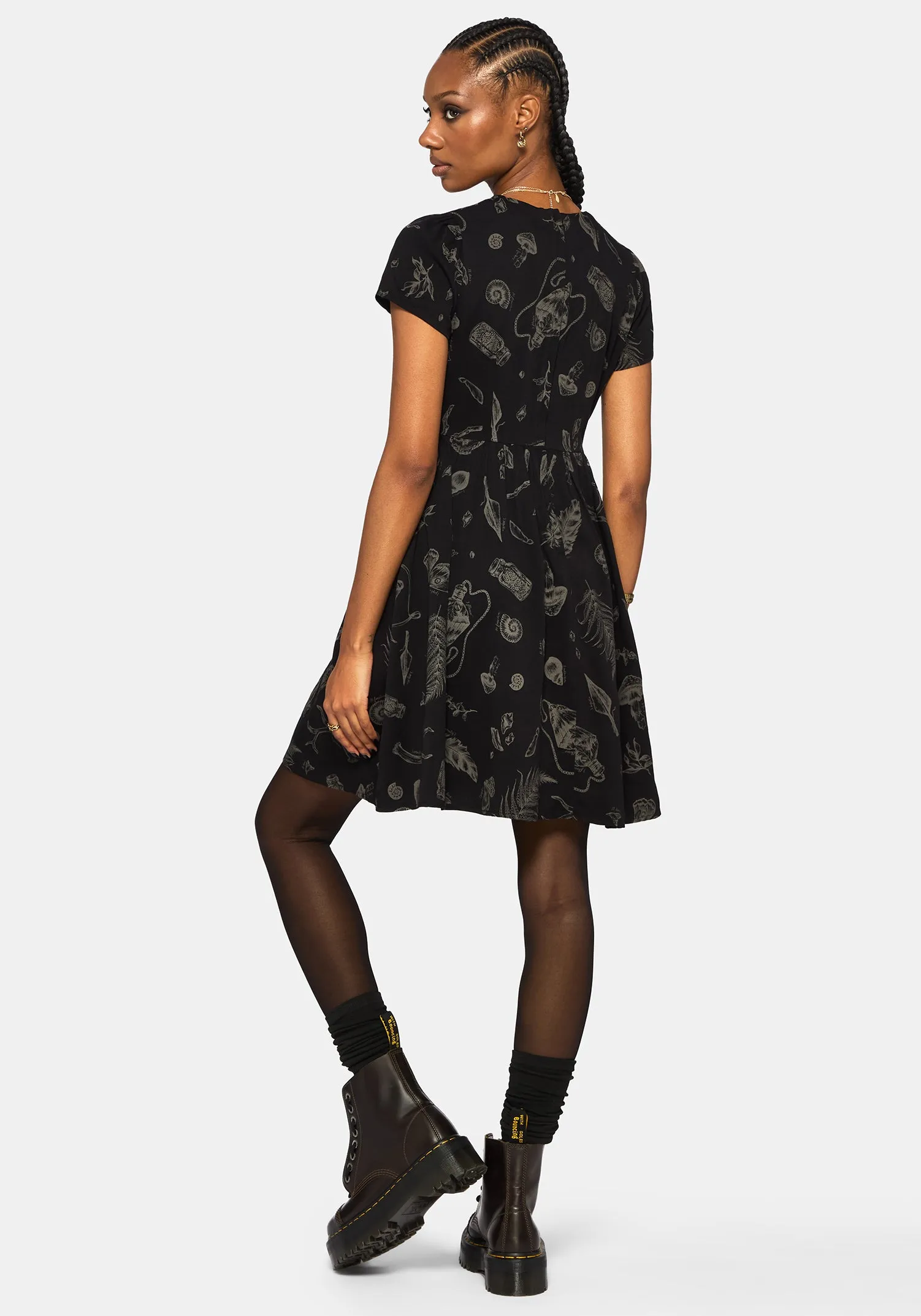 Helena Highland Foraging Mini Skater Dress sold by Disturbia product image thumbnail 3