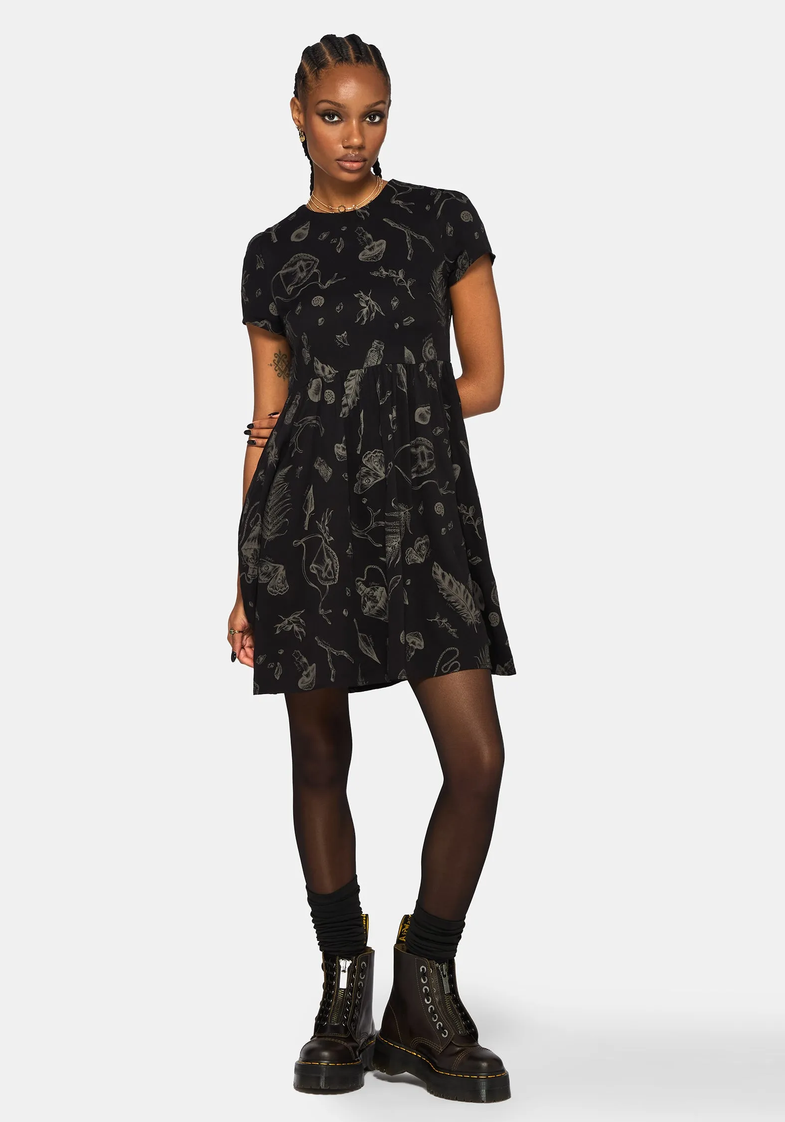 Helena Highland Foraging Mini Skater Dress sold by Disturbia product image thumbnail 4