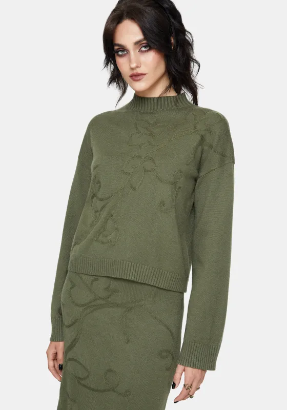 Elixir Branch Detail Knit Jumper sold by Disturbia