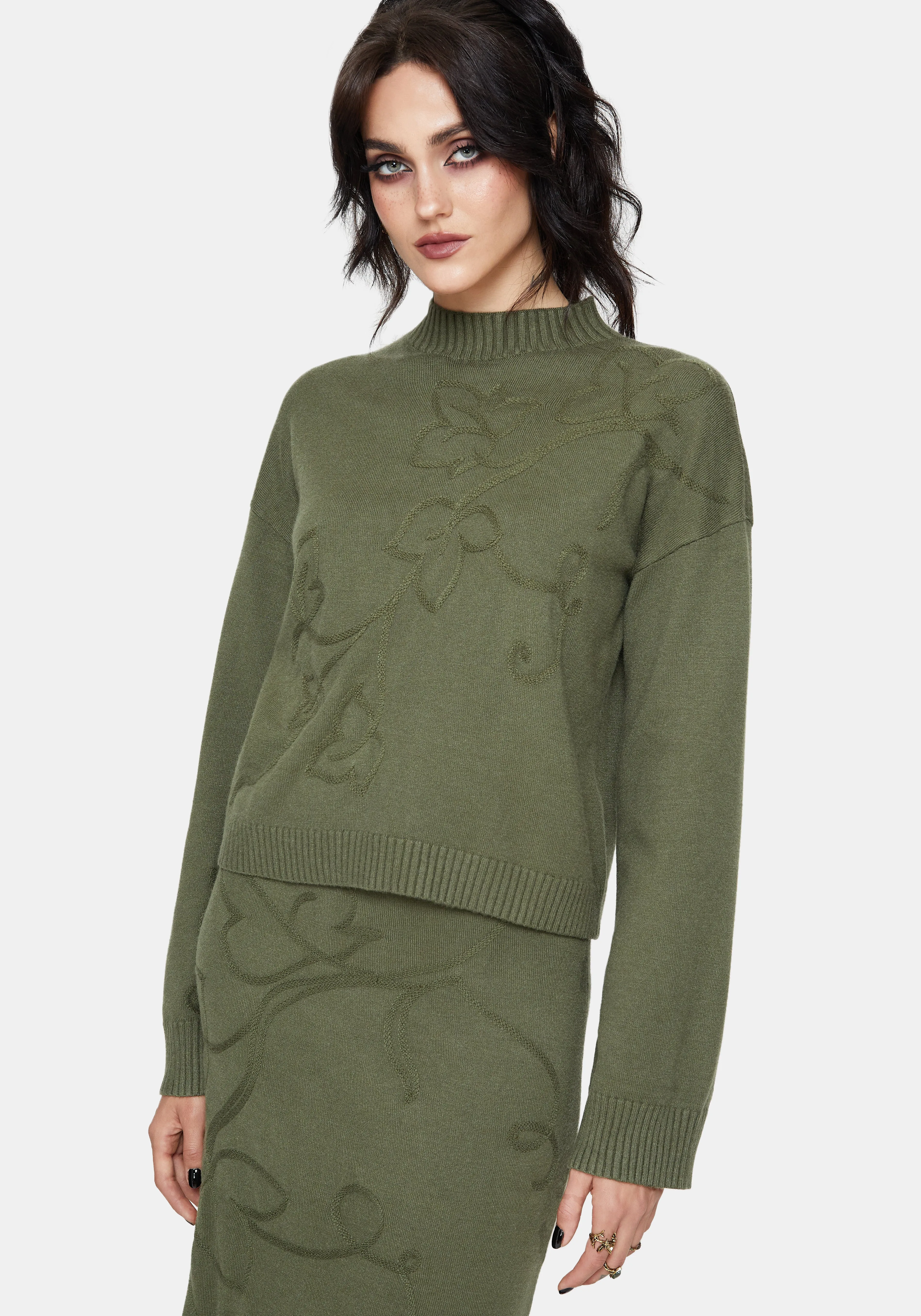 Elixir Branch Detail Knit Jumper sold by Disturbia