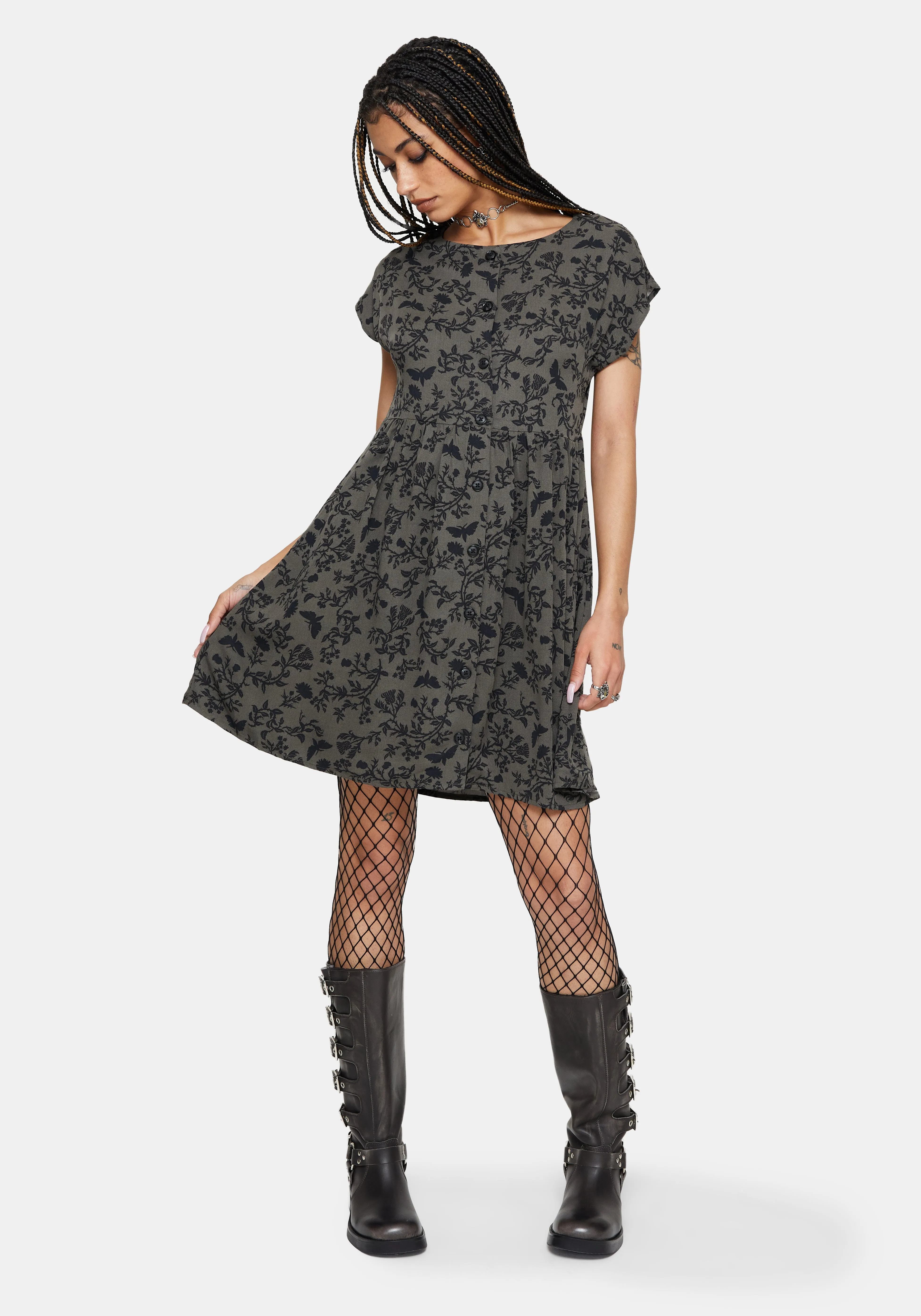 Morgana Mini Dress - Green sold by Disturbia