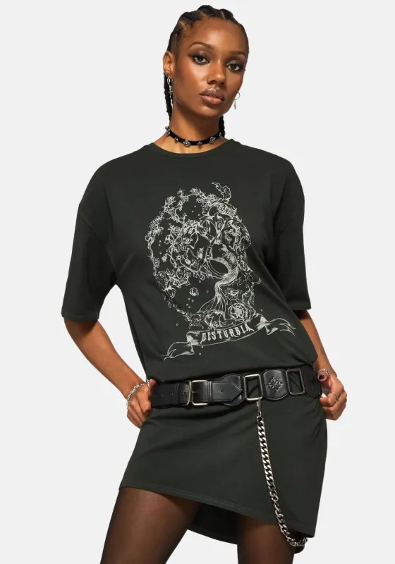 Merunicorn Enchanted Forest Printed Tee Dress sold by Disturbia