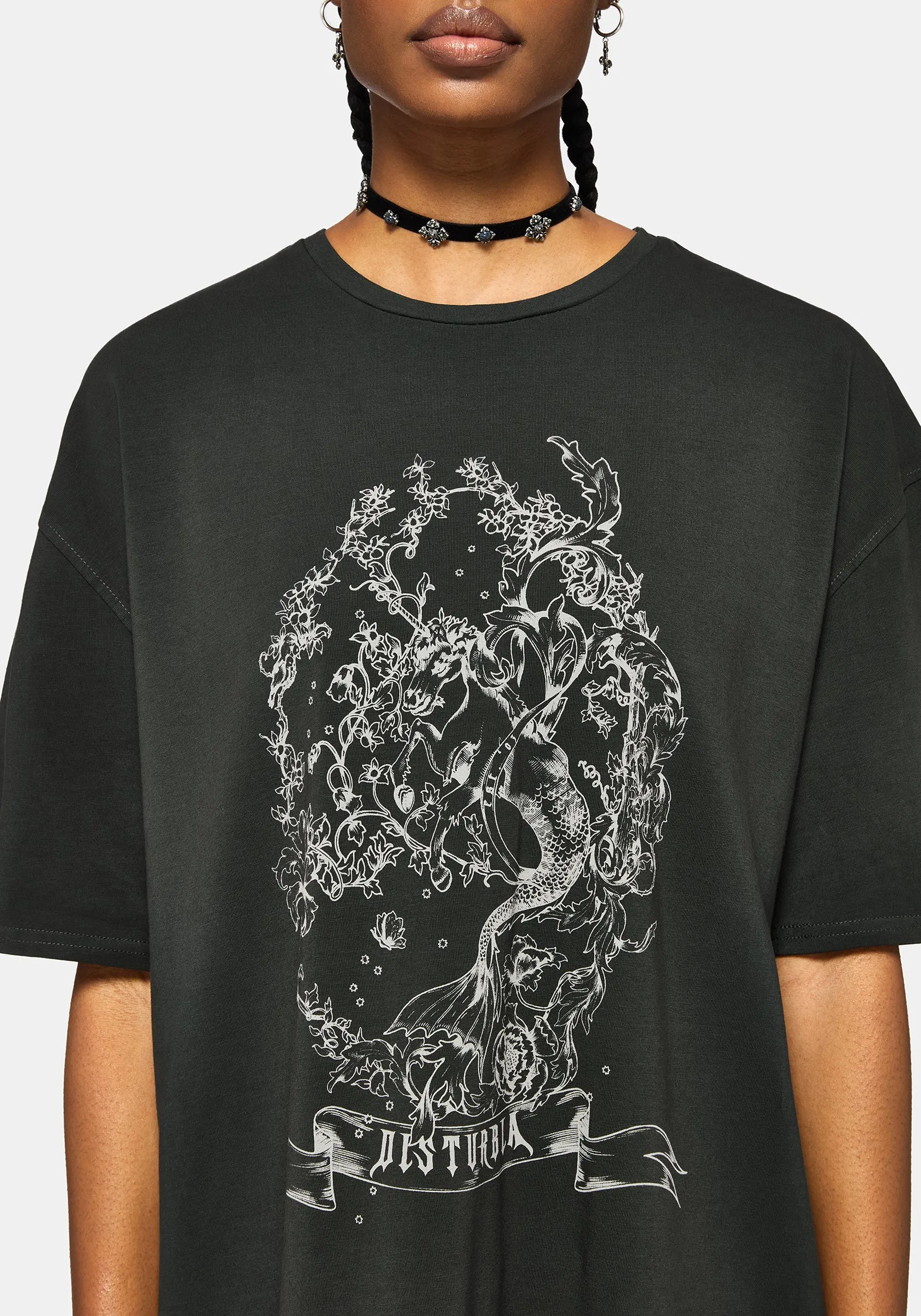 Merunicorn Enchanted Forest Printed Tee Dress sold by Disturbia product image thumbnail 2