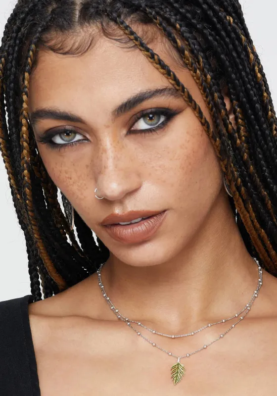 Alderwood Fern Double Layered Necklace - Silver sold by Disturbia