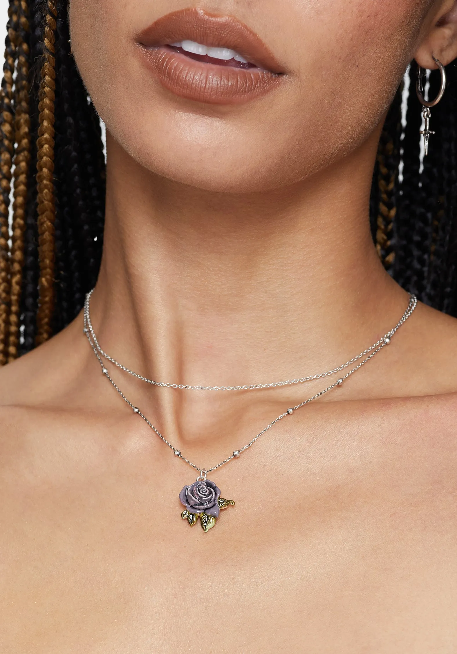 Rosea Rose Charm Necklace sold by Disturbia