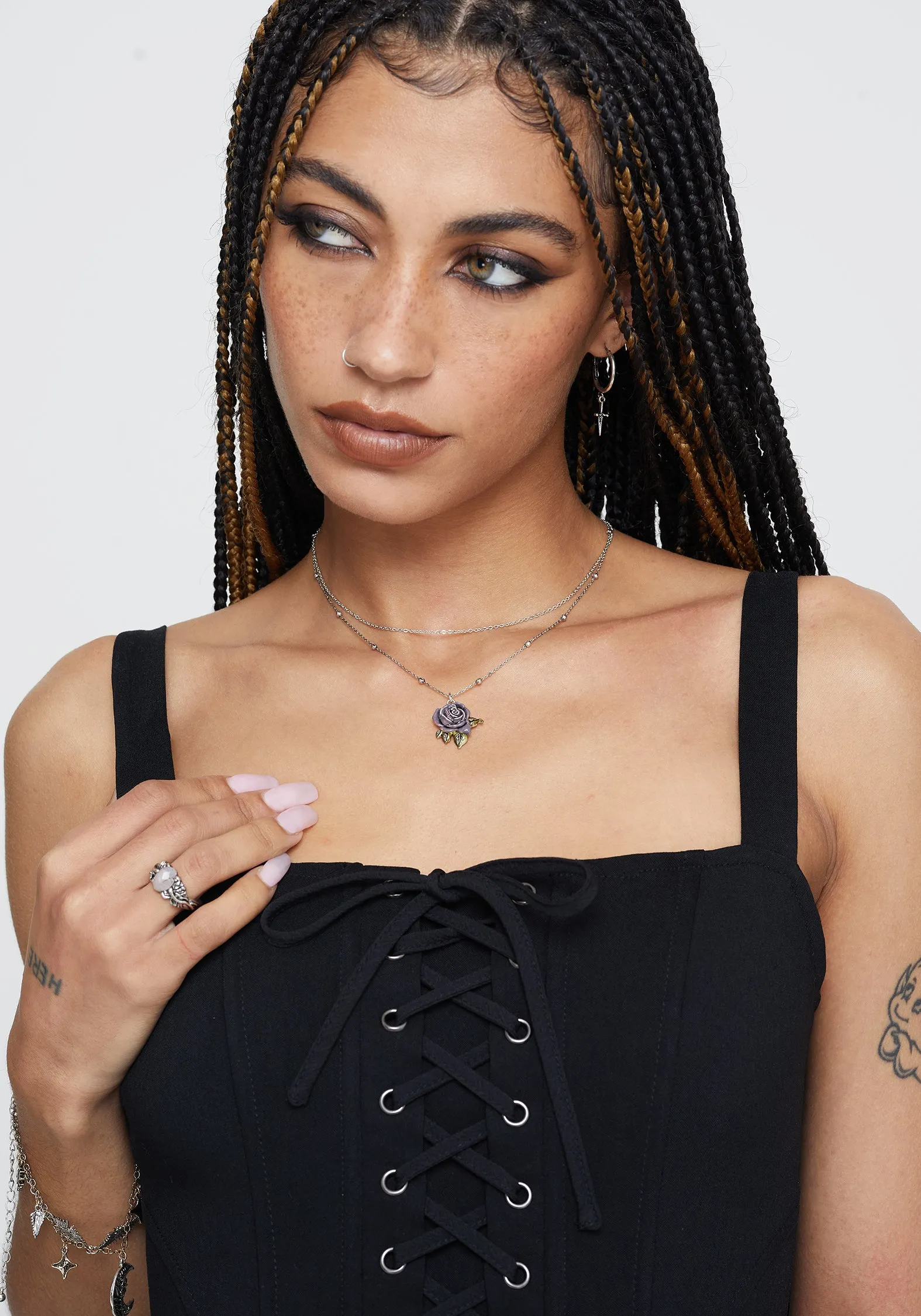 Rosea Rose Charm Necklace sold by Disturbia product image thumbnail 5