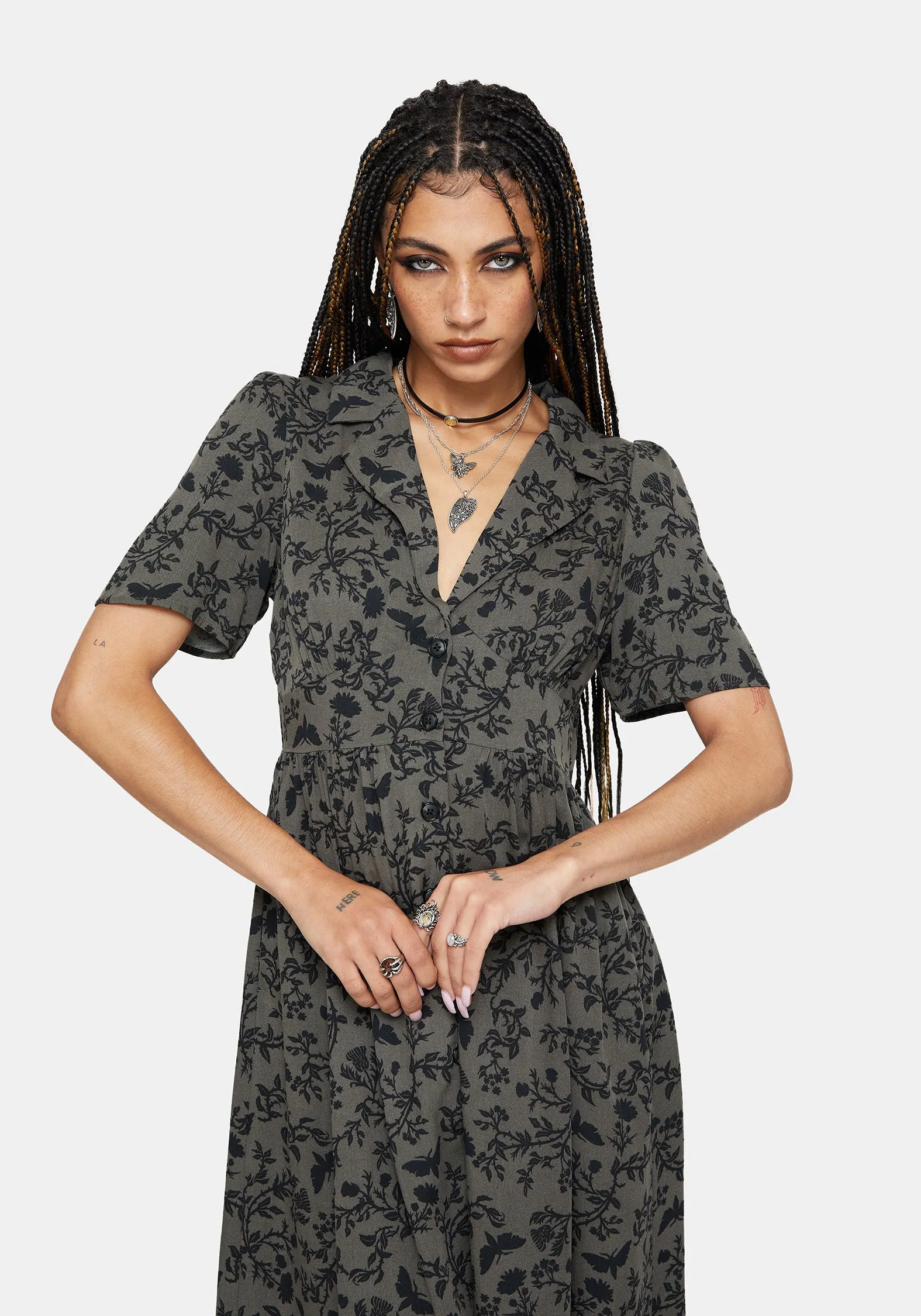Morgana Midi Shirt Dress - Green sold by Disturbia product image thumbnail 3