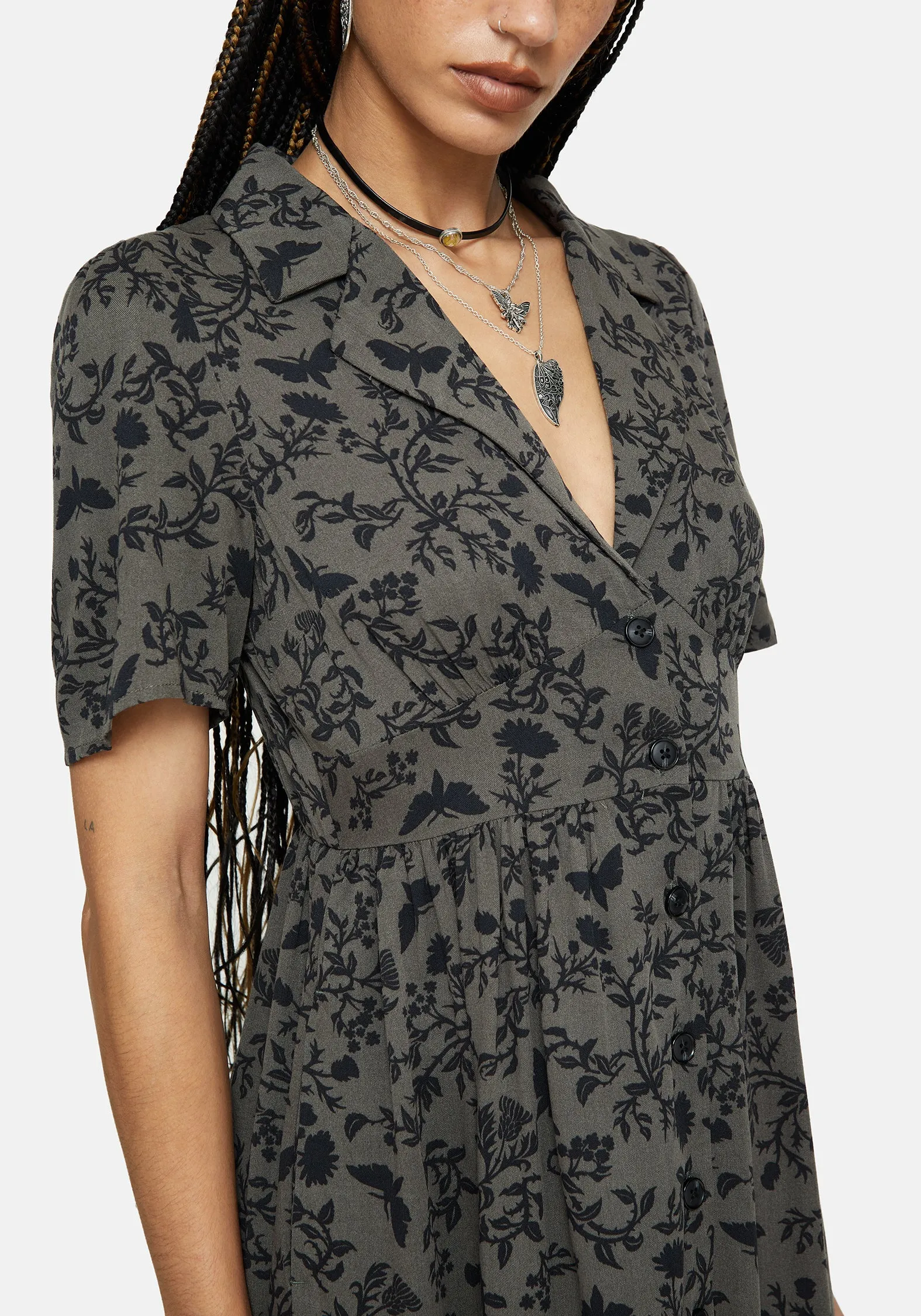 Morgana Midi Shirt Dress - Green sold by Disturbia product image thumbnail 4