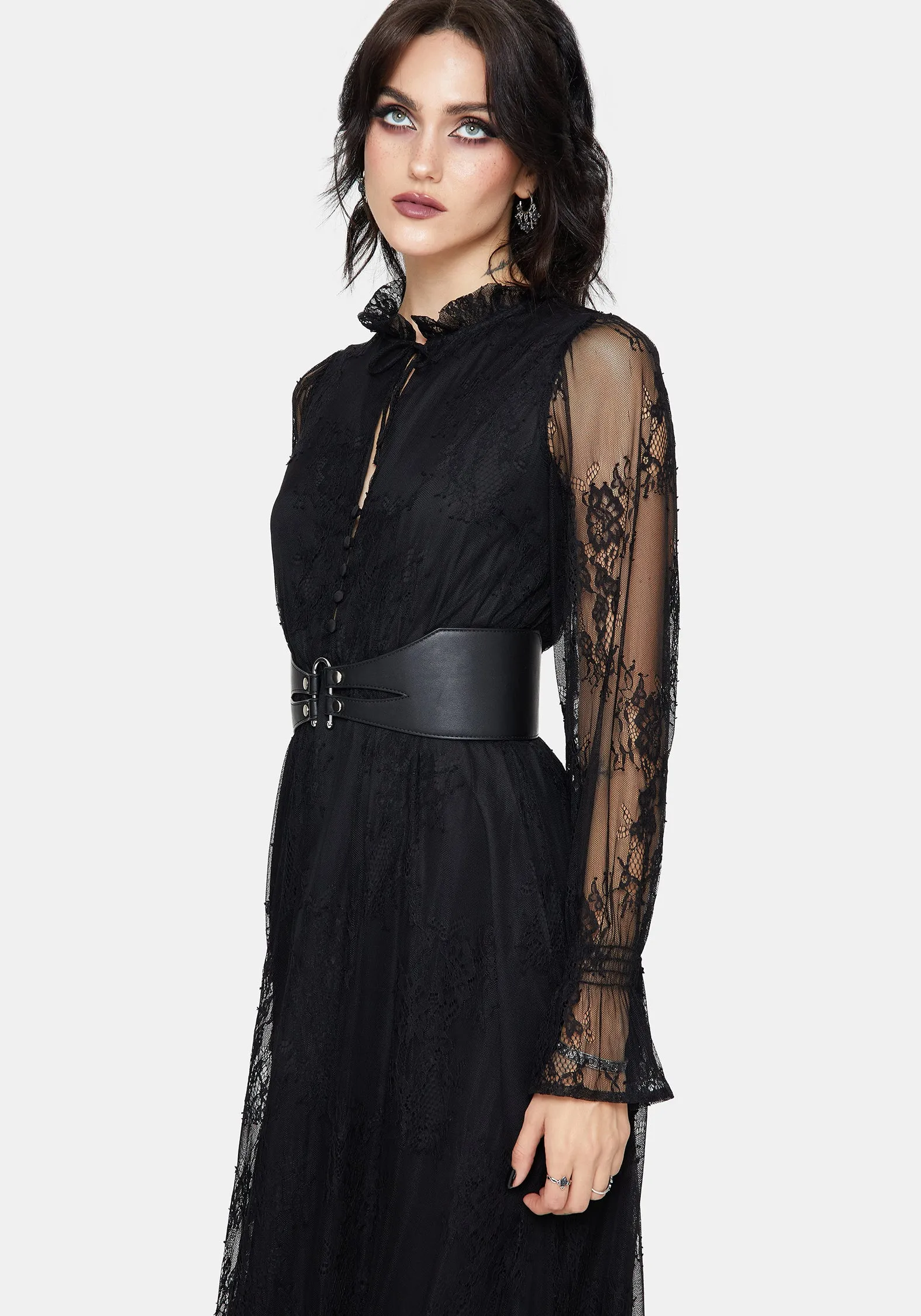 Bertha Lace Tiered Long Sleeve Maxi Dress sold by Disturbia product image thumbnail 5