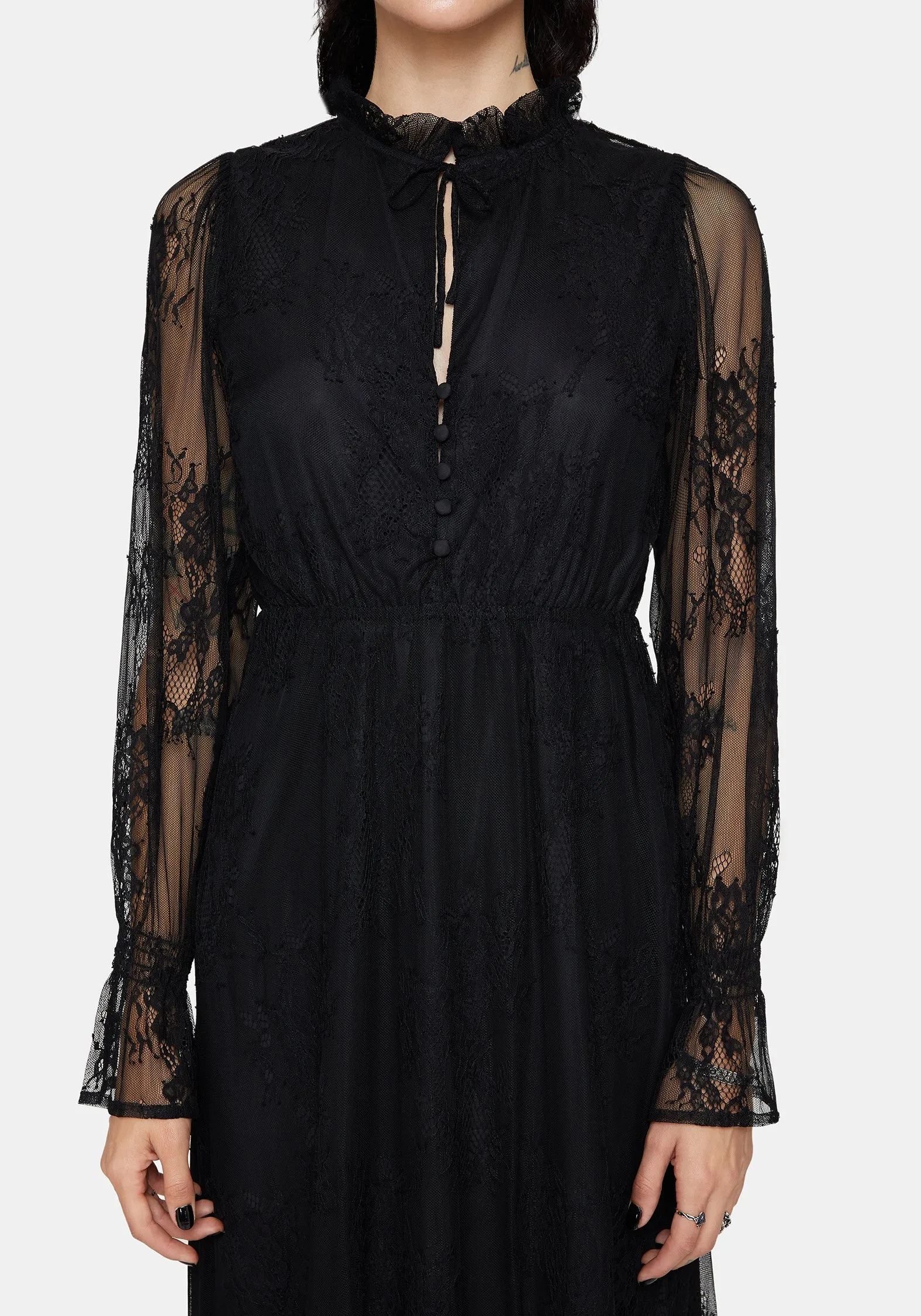 Bertha Lace Tiered Long Sleeve Maxi Dress sold by Disturbia product image thumbnail 2