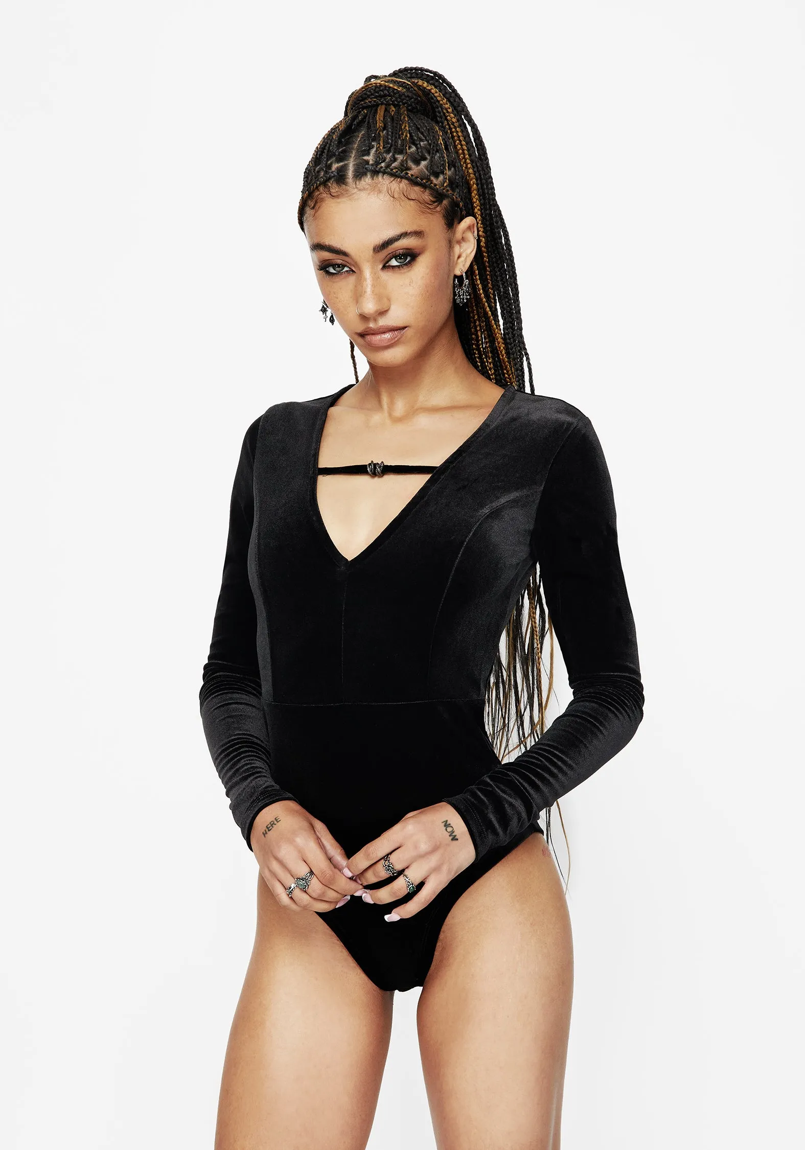 Venin Snake Charm Velour Bodysuit sold by Disturbia product image thumbnail 4