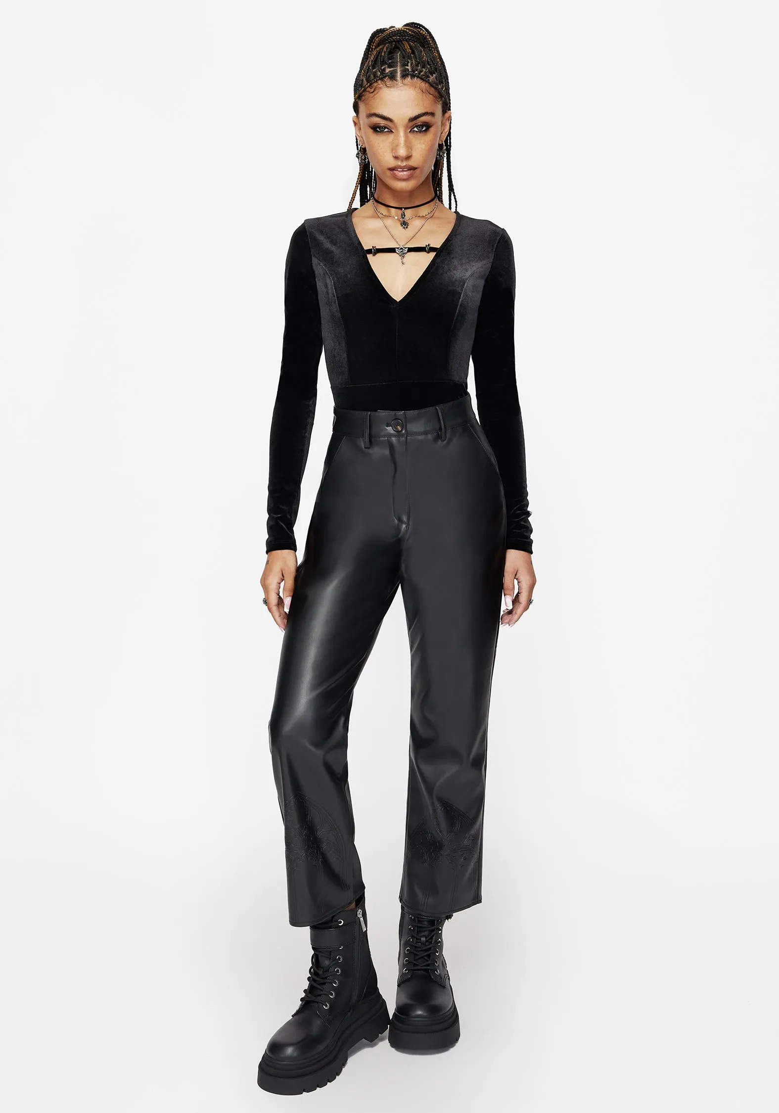 Venin Snake Charm Velour Bodysuit sold by Disturbia product image thumbnail 5