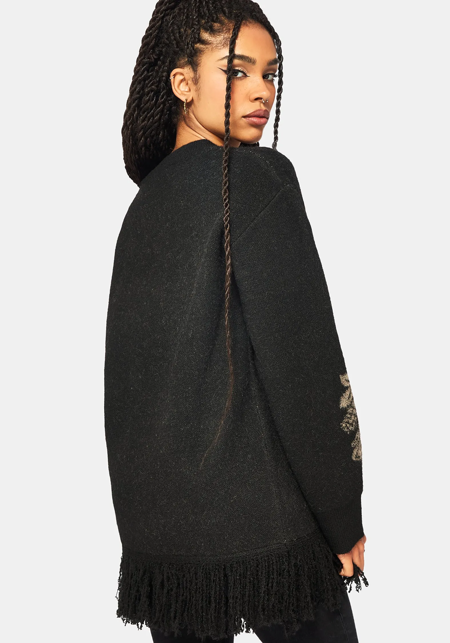 Dia Fringe Hem Jacquard Knit Jumper sold by Disturbia product image thumbnail 3