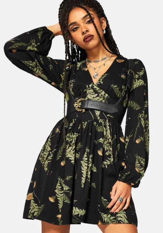 Cimora Dandelion Print Mini Dress sold by Disturbia