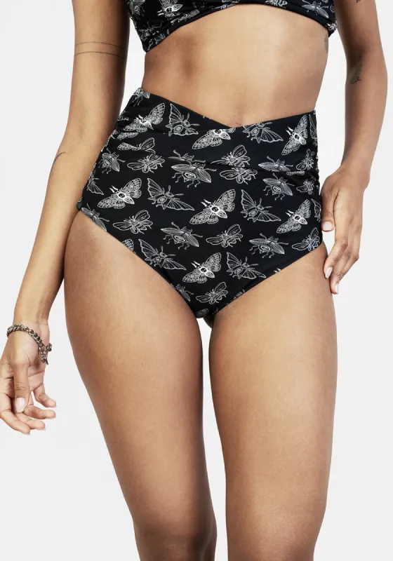 Mortmoth Twist High-Waisted Bikini Bottom sold by Disturbia