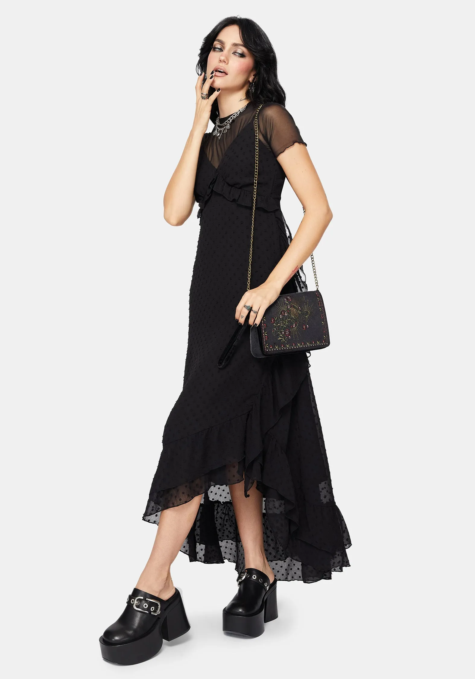 Reck Dobby Frill Cami Gown sold by Disturbia product image thumbnail 5