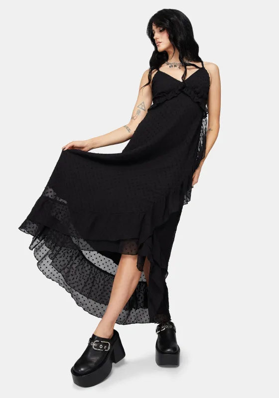 Reck Dobby Frill Cami Gown sold by Disturbia