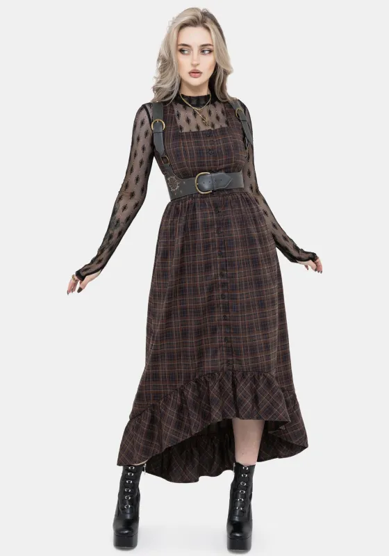 Embla Check High Low Midaxi Dress sold by Disturbia