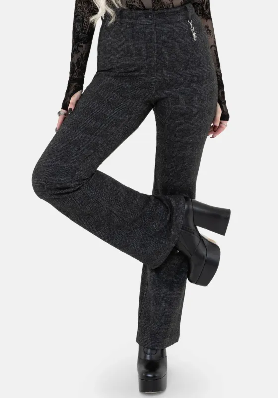 Moura Check Fit And Flare Trouser With Charm made by Disturbia