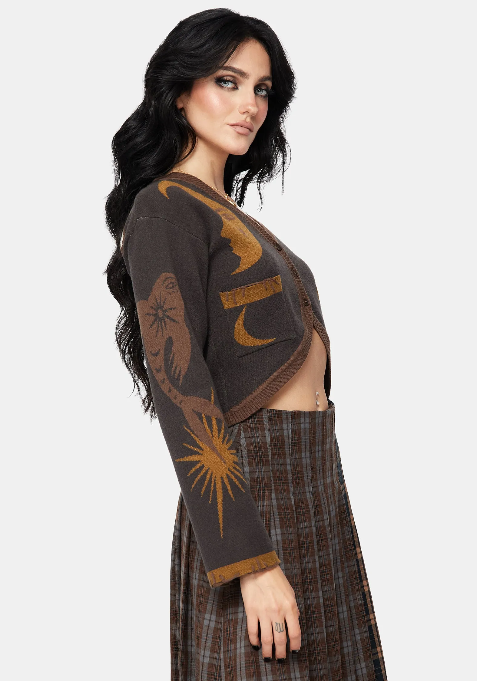 Starfall Moon Jacquard Knit Cardigan sold by Disturbia product image thumbnail 4