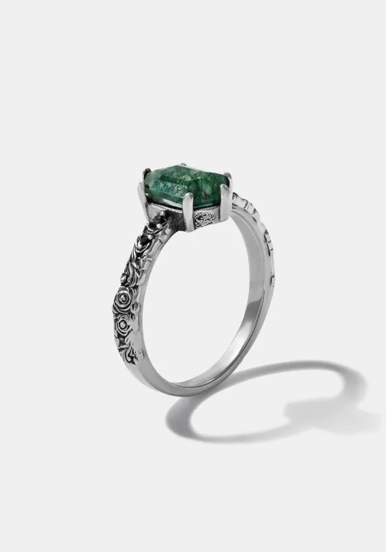 Ardour Sterling Silver Moss Agate Ring made by Disturbia