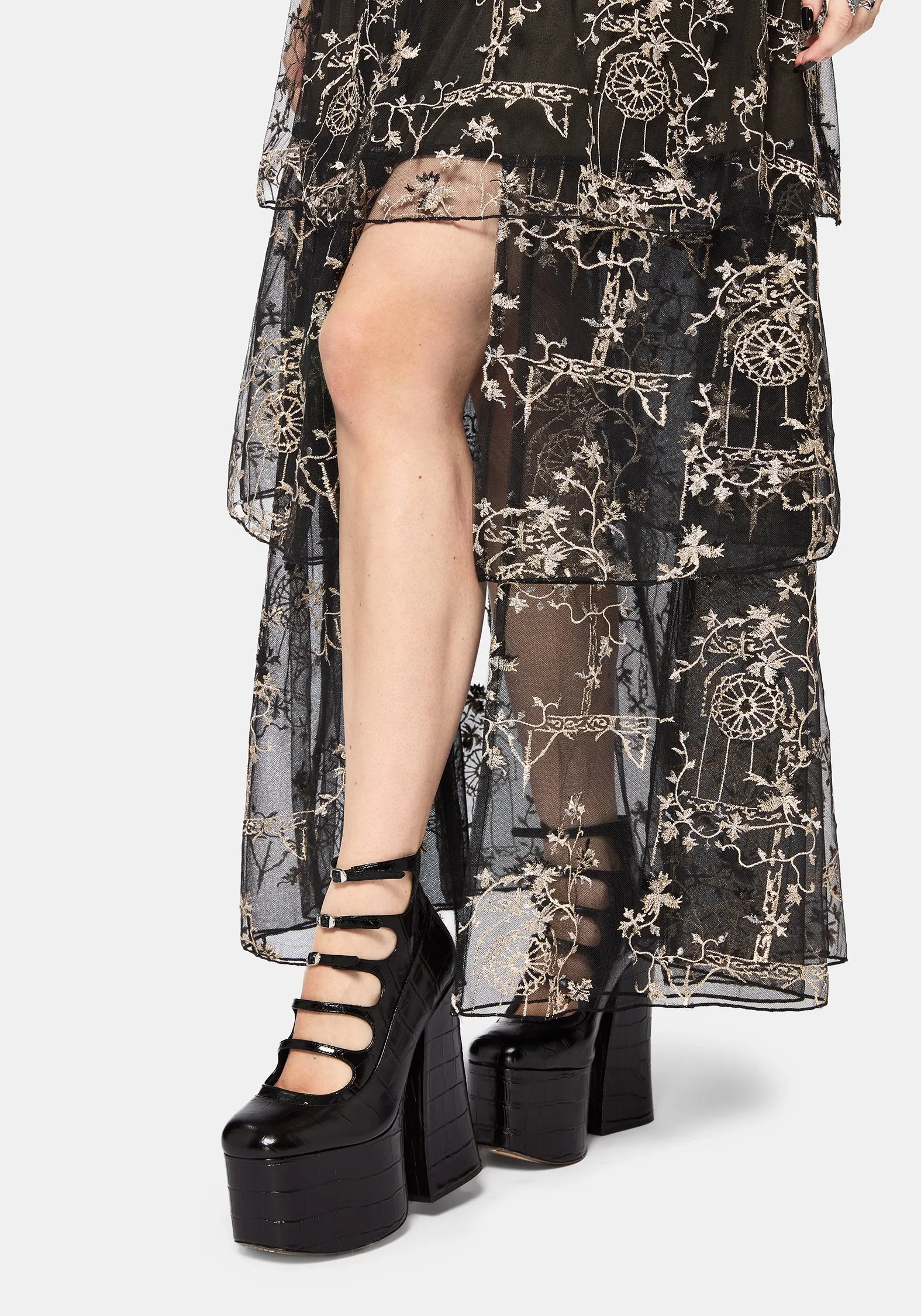 Stellar Vine Split Tiered Tulle Skirt sold by Disturbia product image thumbnail 2