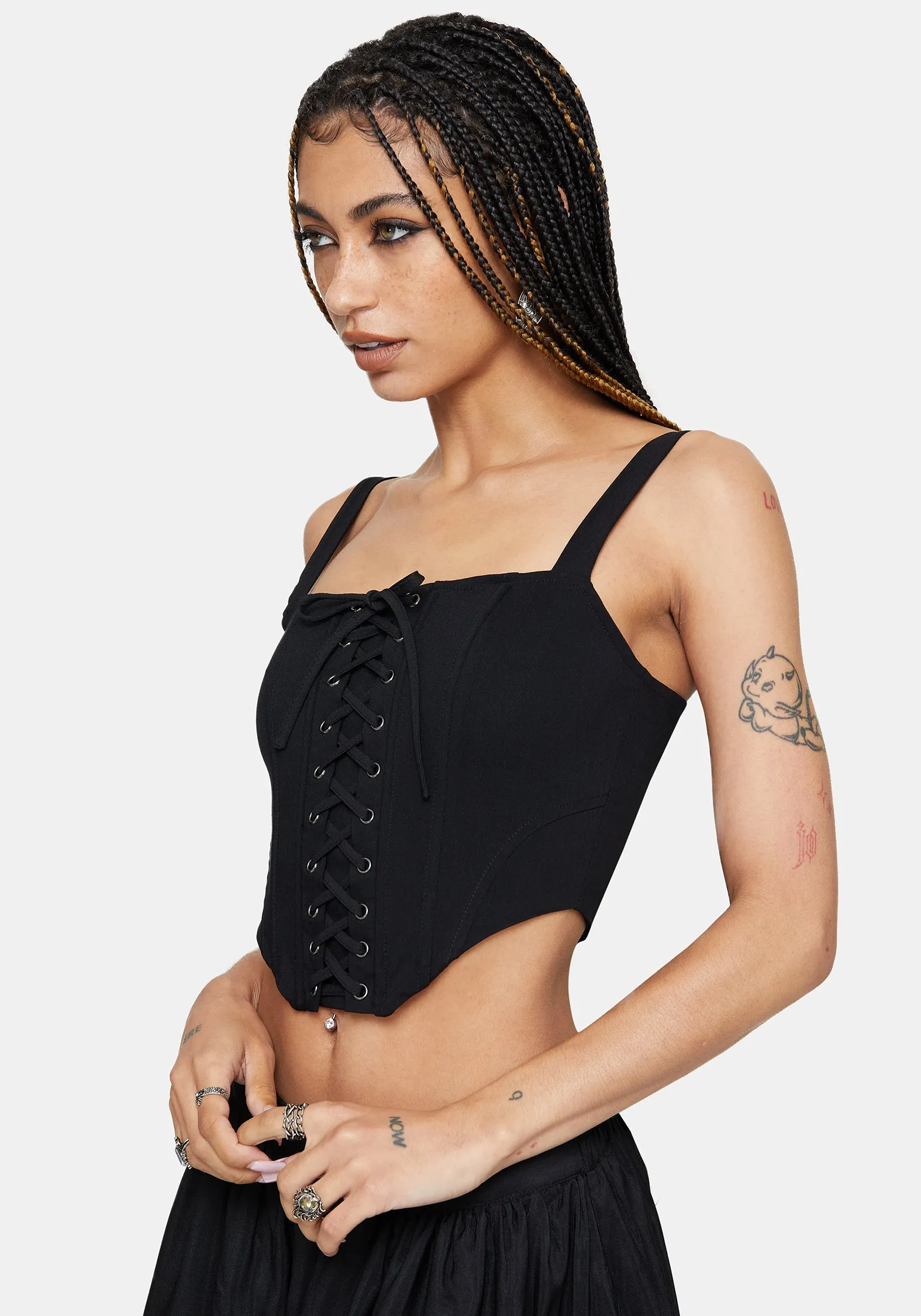 Miranda Lace Up Corset Top sold by Disturbia product image thumbnail 4