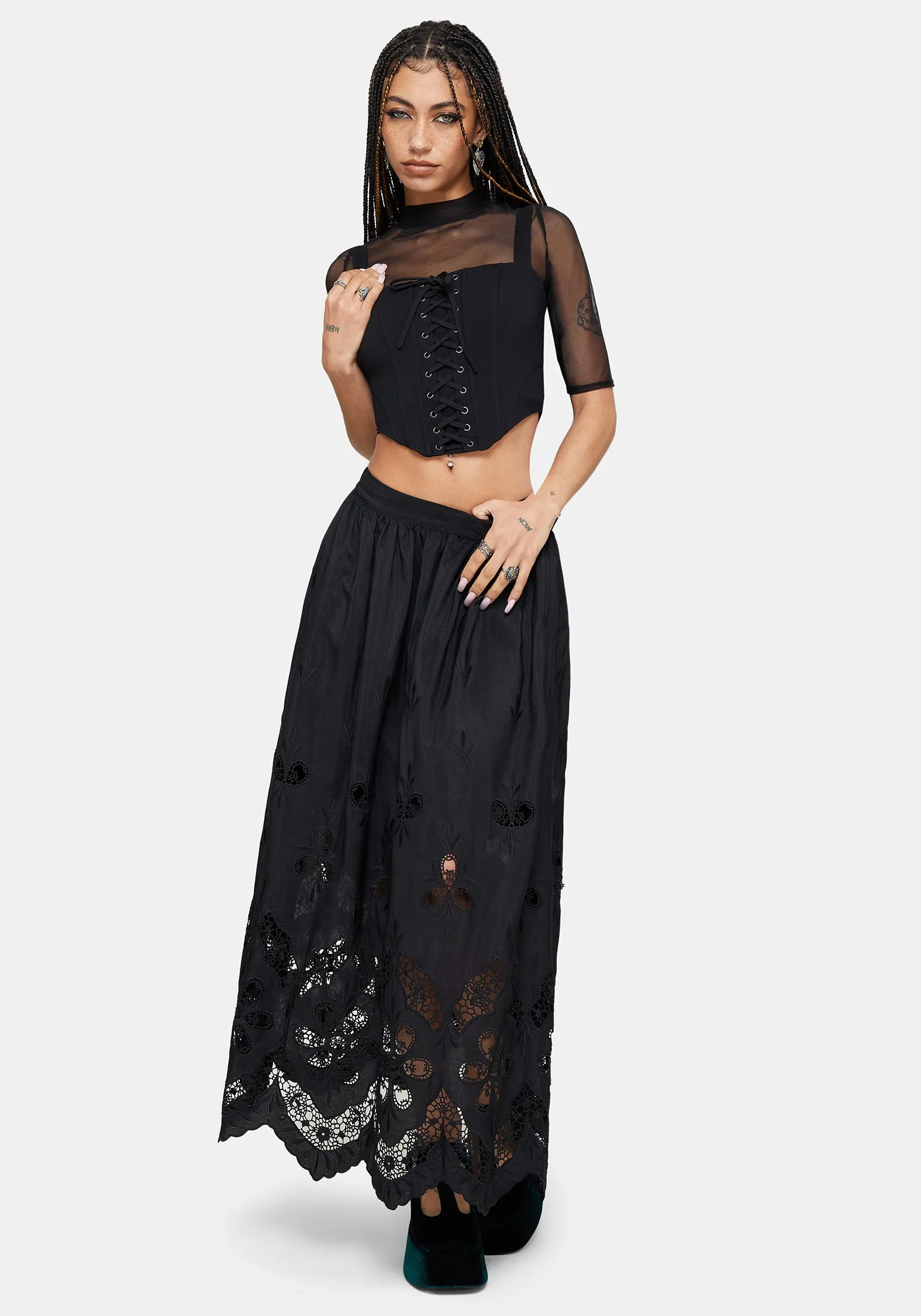 Miranda Lace Up Corset Top sold by Disturbia product image thumbnail 5