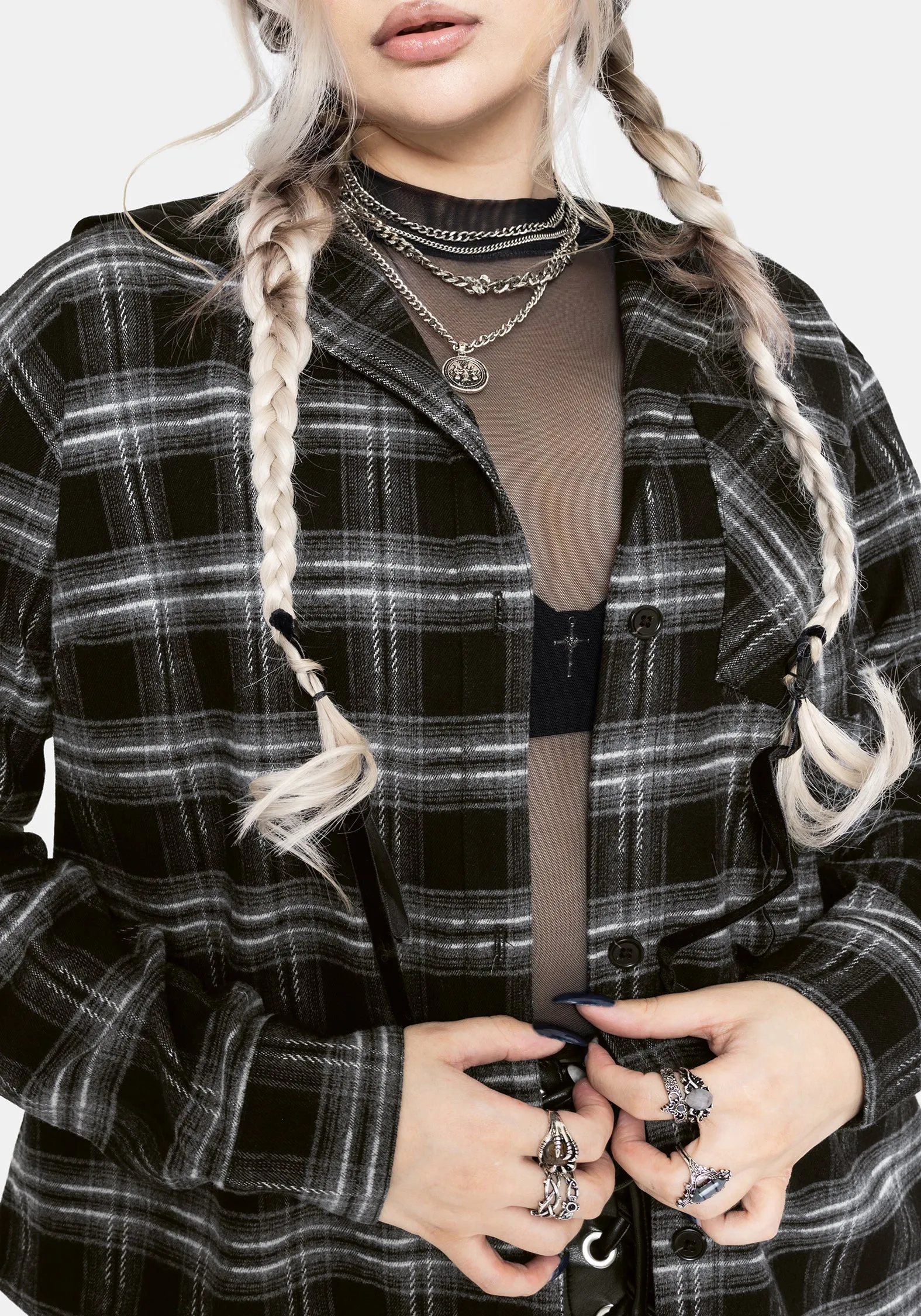Lochan Dropped Shoulder Check Shirt sold by Disturbia product image thumbnail 2