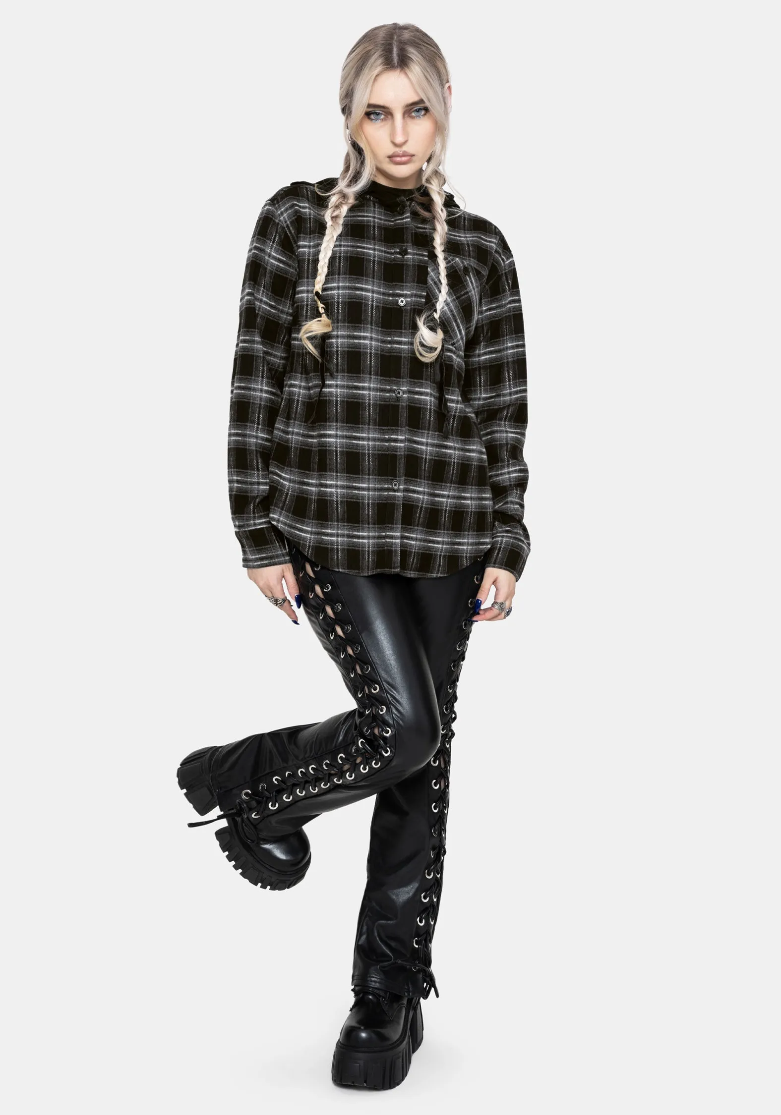 Lochan Dropped Shoulder Check Shirt sold by Disturbia product image thumbnail 4