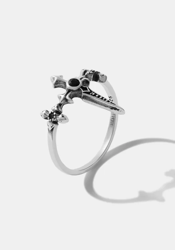 Sica Sterling Silver Black Spinel Ring sold by Disturbia