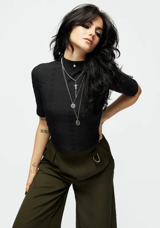 Ethos Textured Rib Jersey Crop Top sold by Disturbia