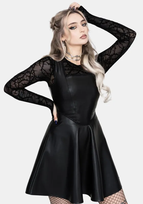 Veluna Corset Waist PU Mini Dress made by Disturbia